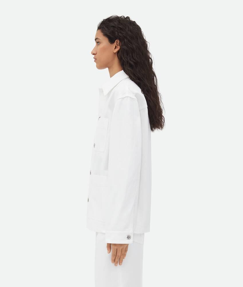 Women's White Denim Jacket in White Product Image