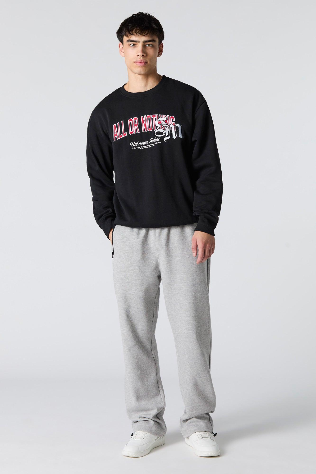 Embroidered Fleece Sweatshirt Male Product Image