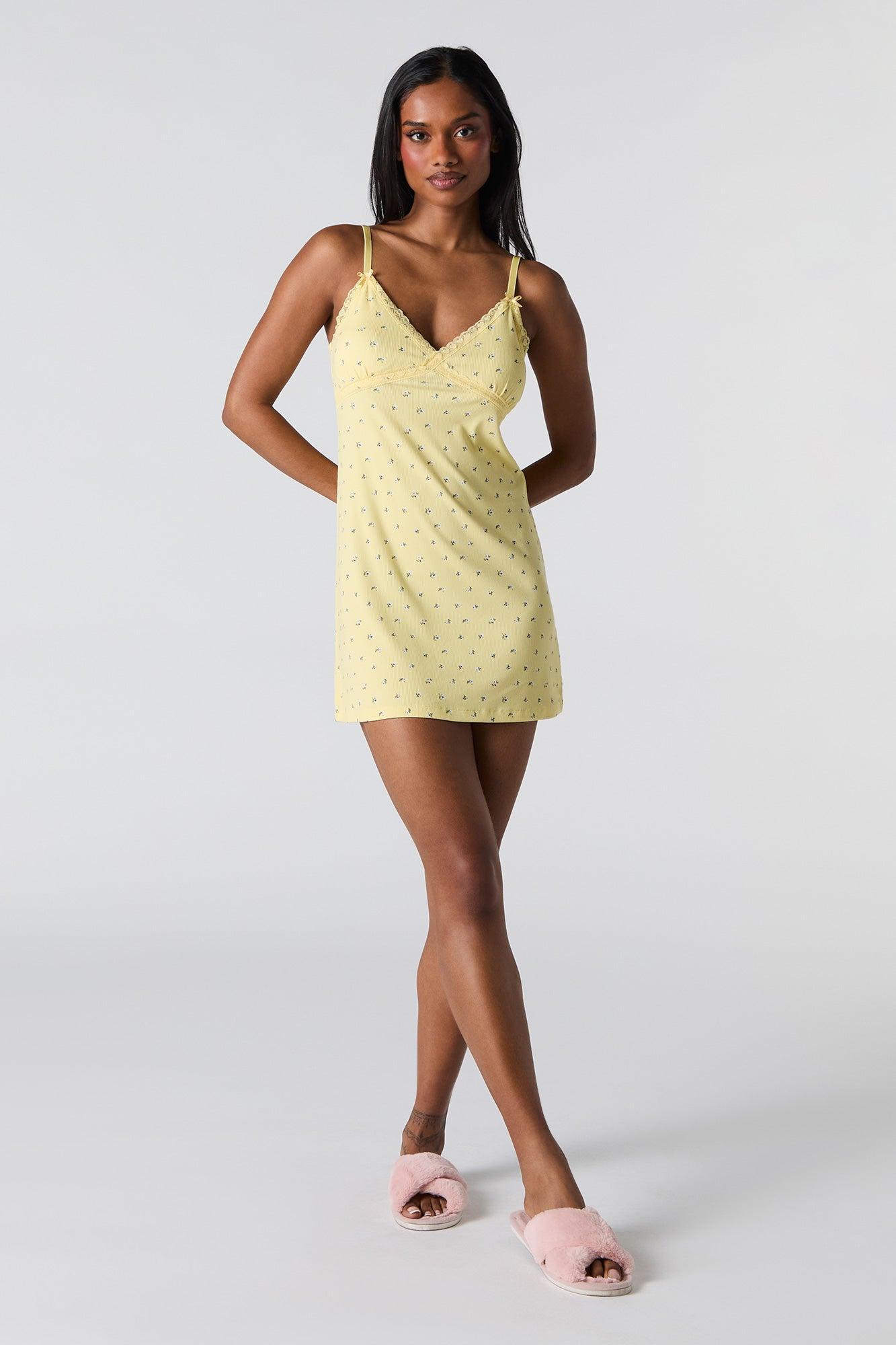 Lace Trim Pajama Dress Female Product Image