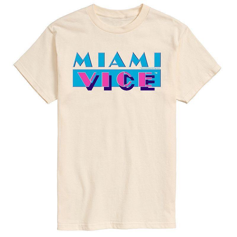 Big & Tall Miami Vice Logo Graphic Tee, Mens Athletic Grey Product Image