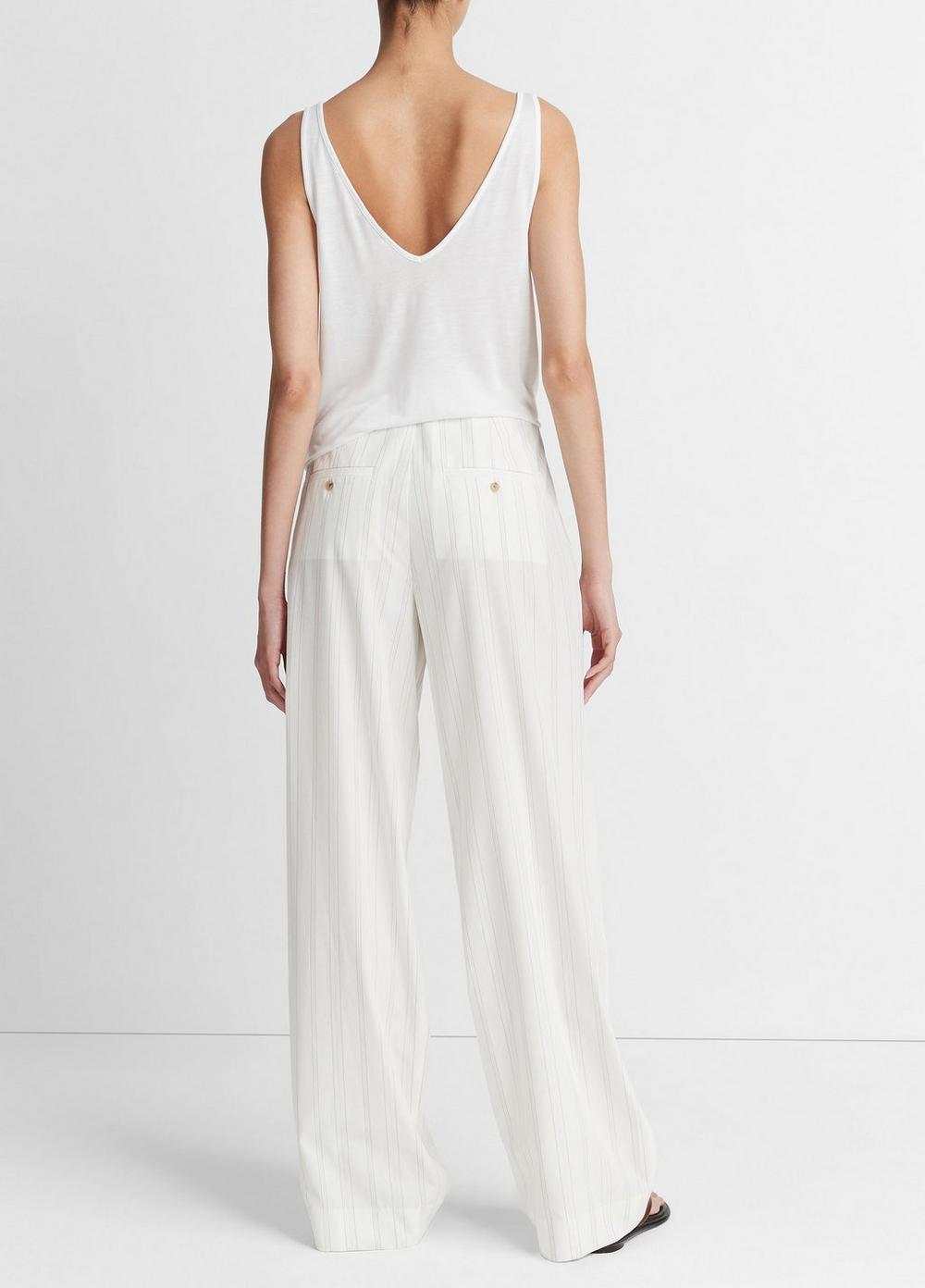 Womens Striped Pleated Trouser, Pampas Stripe, Size 0 Vince Product Image