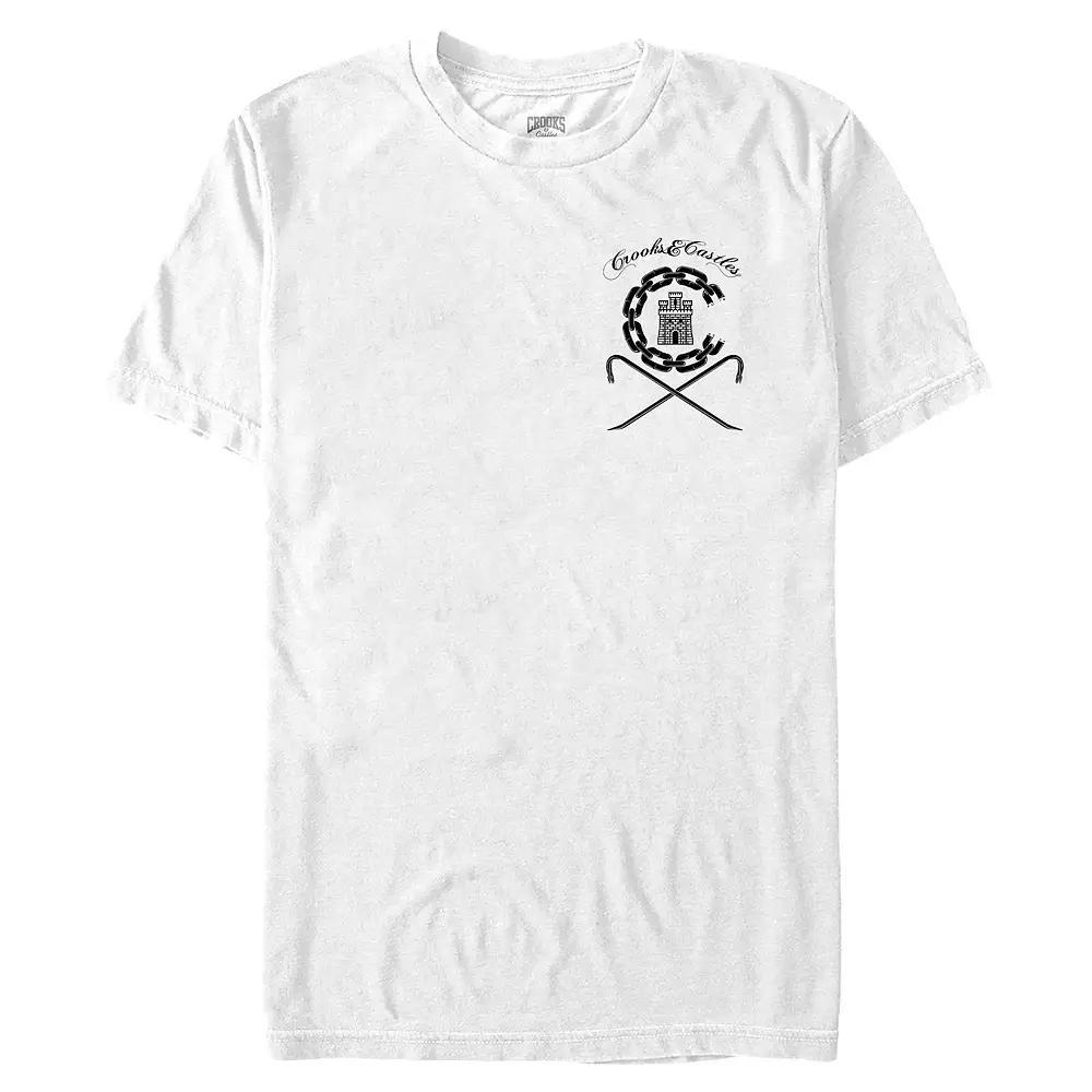 Men's Crooks & Castles Ancient Tower Badge  Graphic T-Shirt in White at Nordstrom, Size 3X Big Product Image