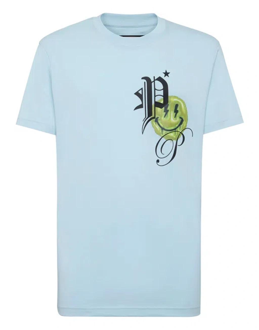 PHILIPP PLEIN Smile Cotton-jersey T-shirt In Blue Product Image