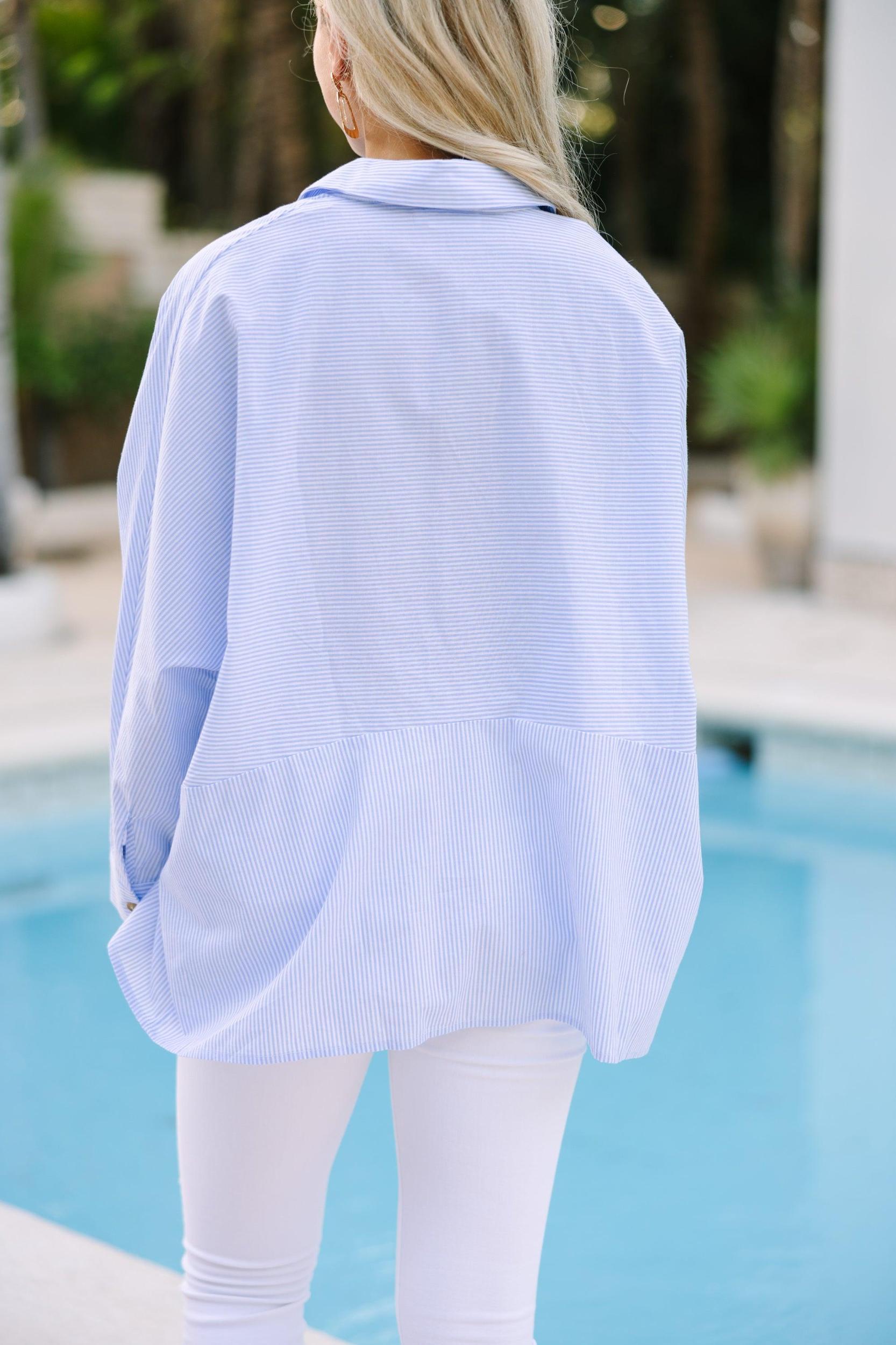 Find Yourself Blue Striped Blouse Female Product Image