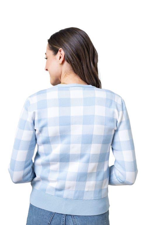 Hope & Henry Women's Organic Tweed Sweater Cardigan in Classic Blue Gingham at Nordstrom, Size X-Small Product Image