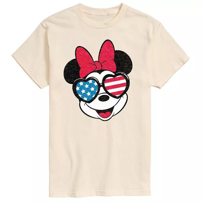 Disneys Minnie Mouse Big & Tall Flag Glasses Graphic Tee, Mens Product Image