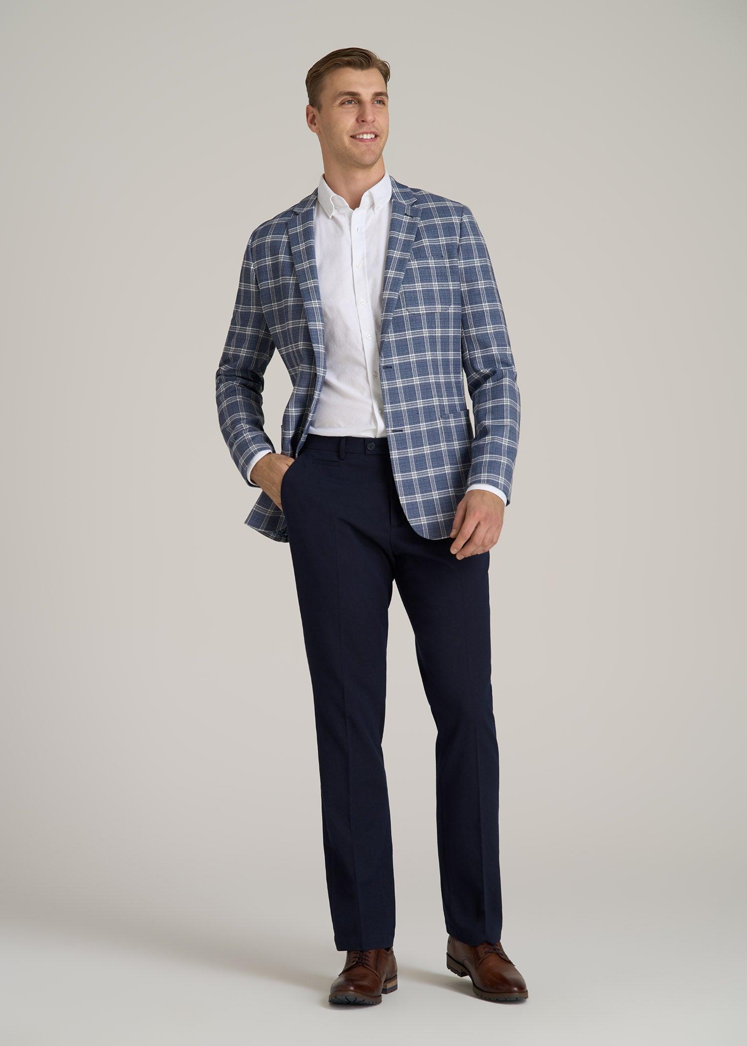 Men's Tall Core Blazer in Navy Check Product Image
