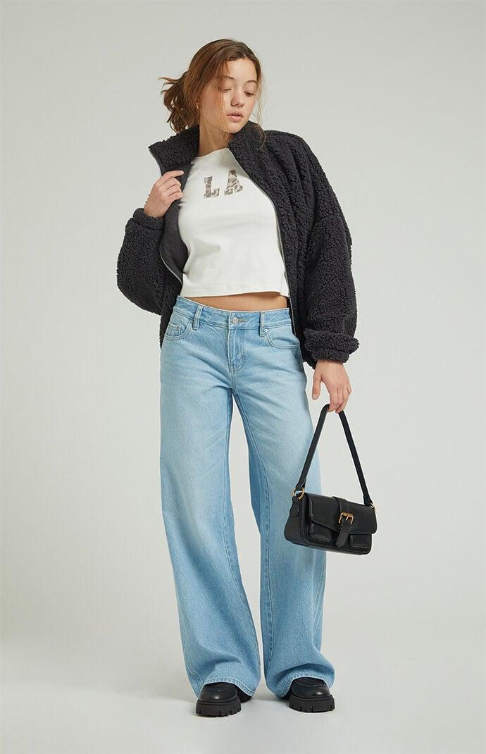 Women's Casey Light Indigo Low Rise Baggy Jeans Product Image
