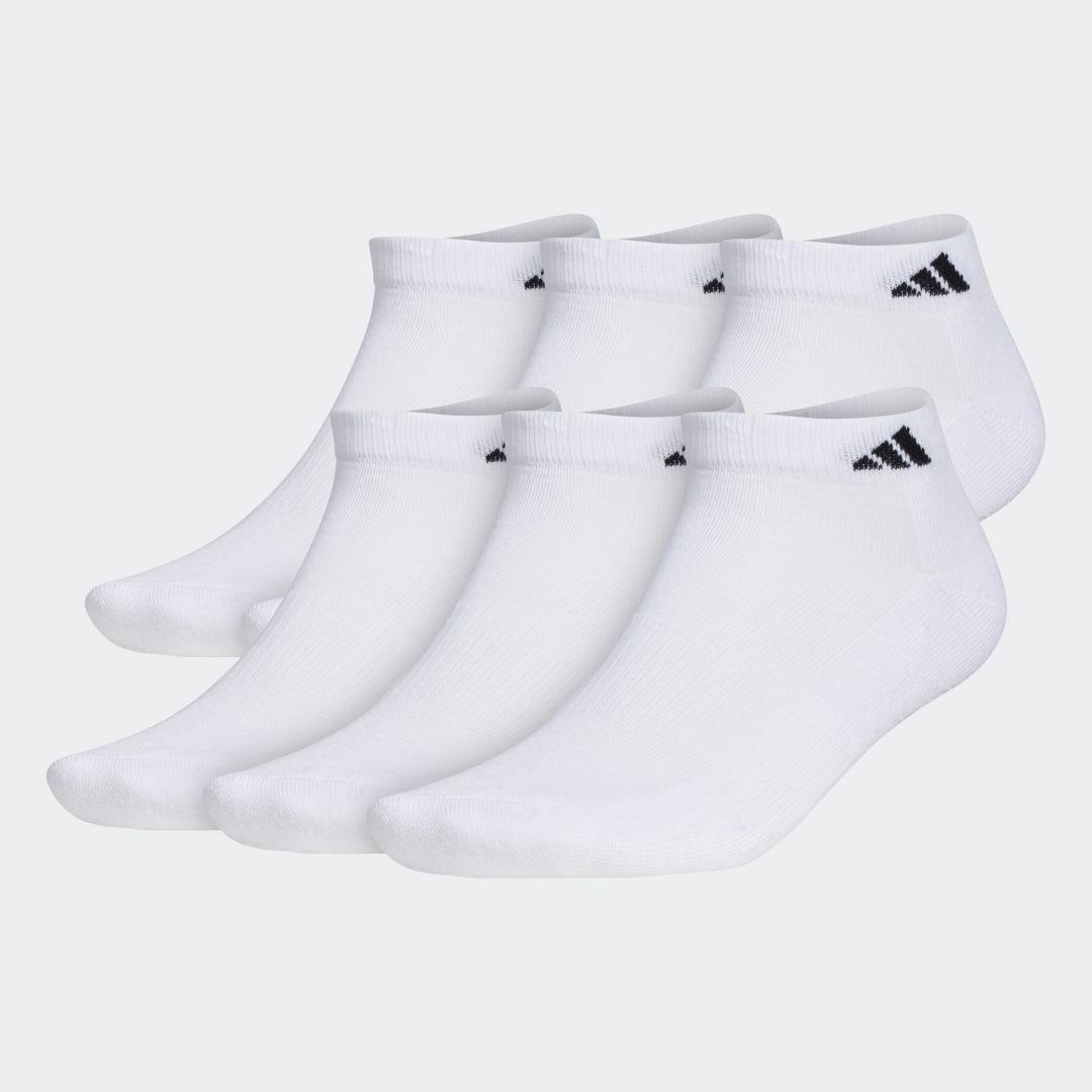 Big & Tall adidas 6-pack Athletic Cushioned Low Cut Socks, Men's, Size: 12-15, White Product Image