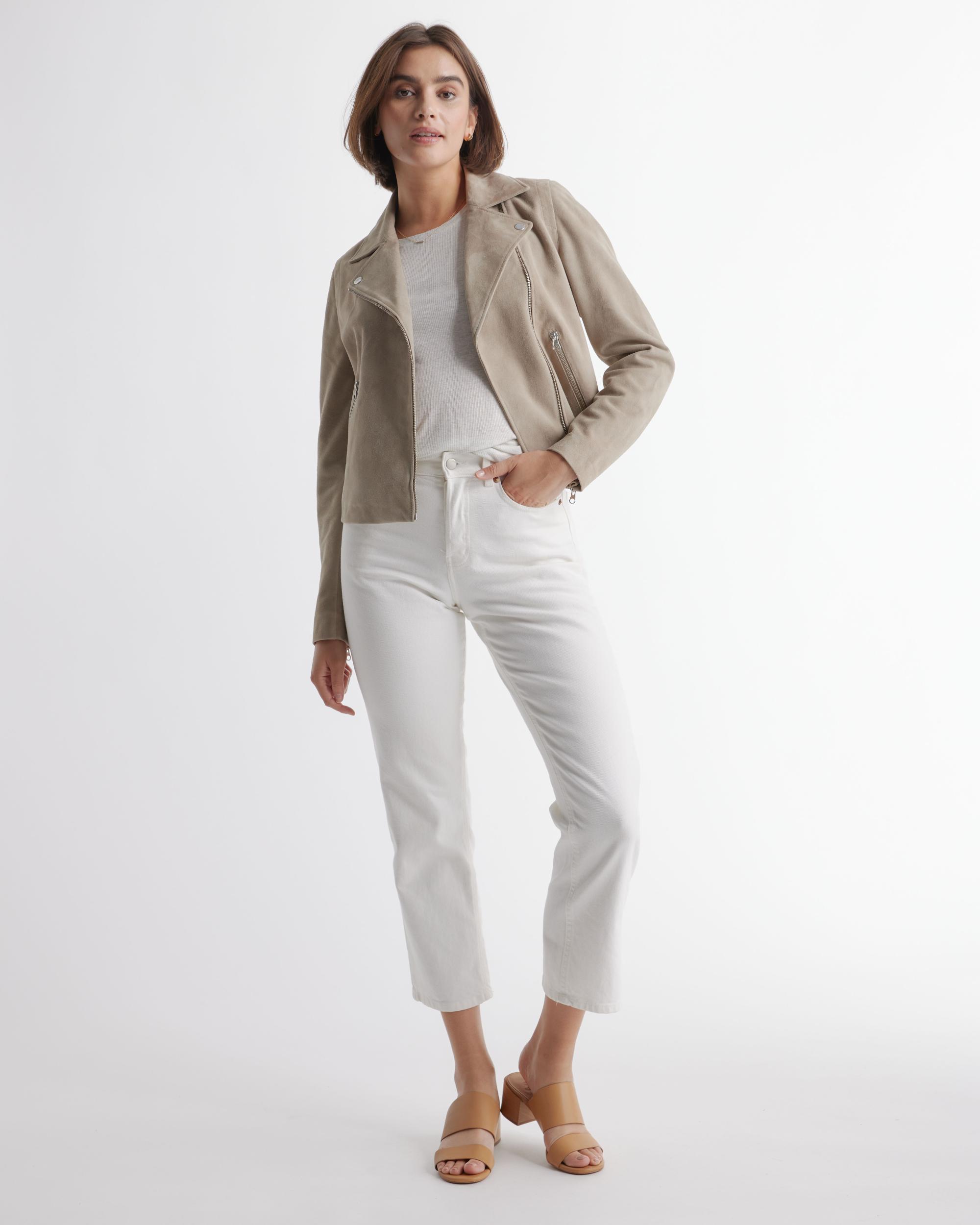 Quince | Women's 100% Suede Biker Jacket Leather Product Image