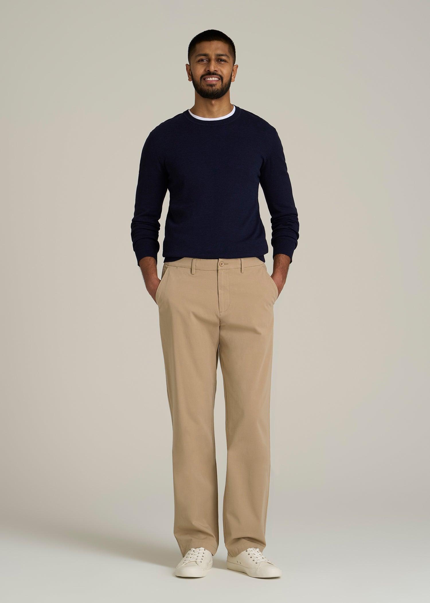 4 Way Stretch Commuter RELAXED Chino Pants for Tall Men in Hazelwood Product Image