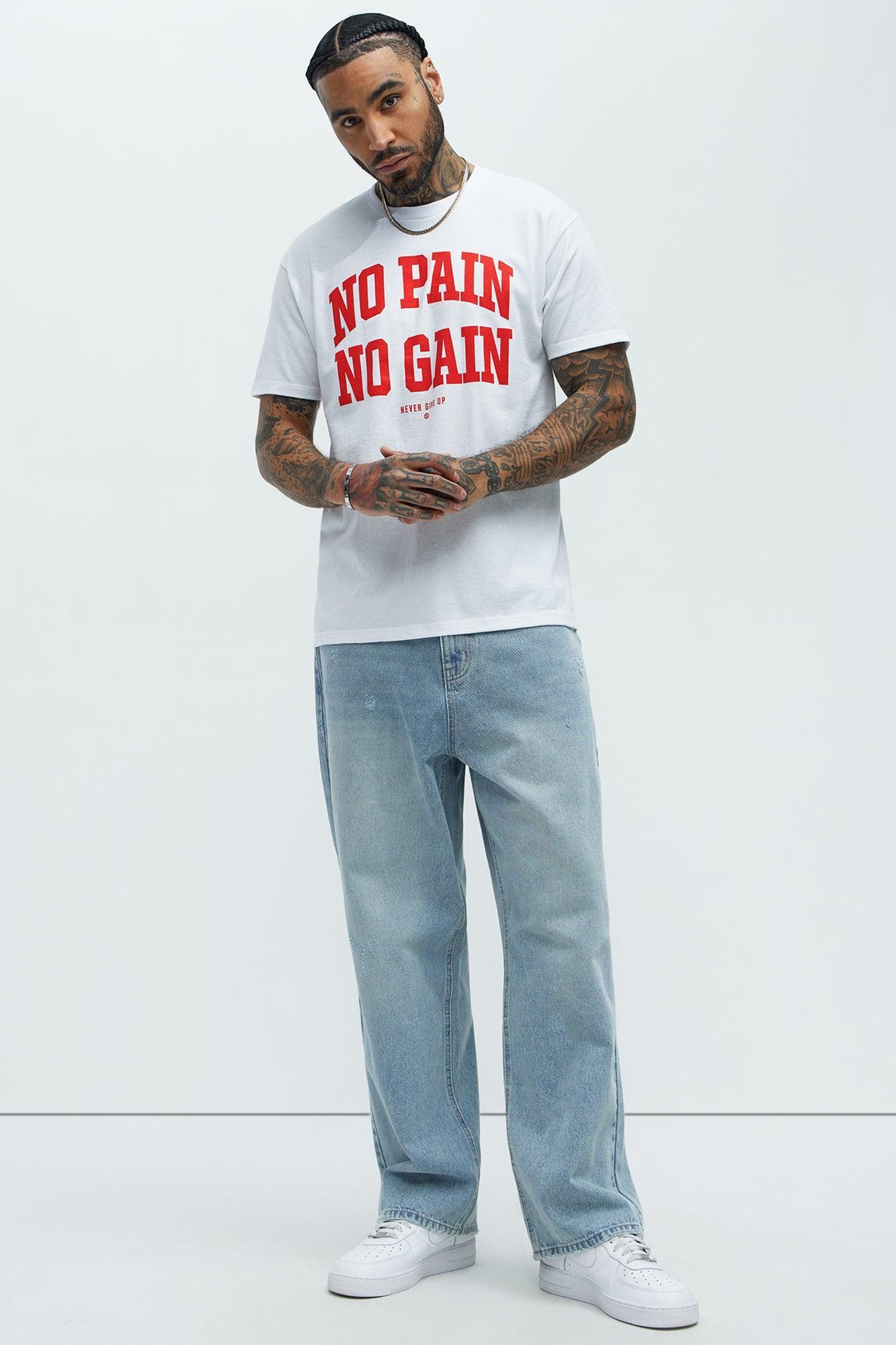 No Pain No Gain Short Sleeve Tee - White Product Image