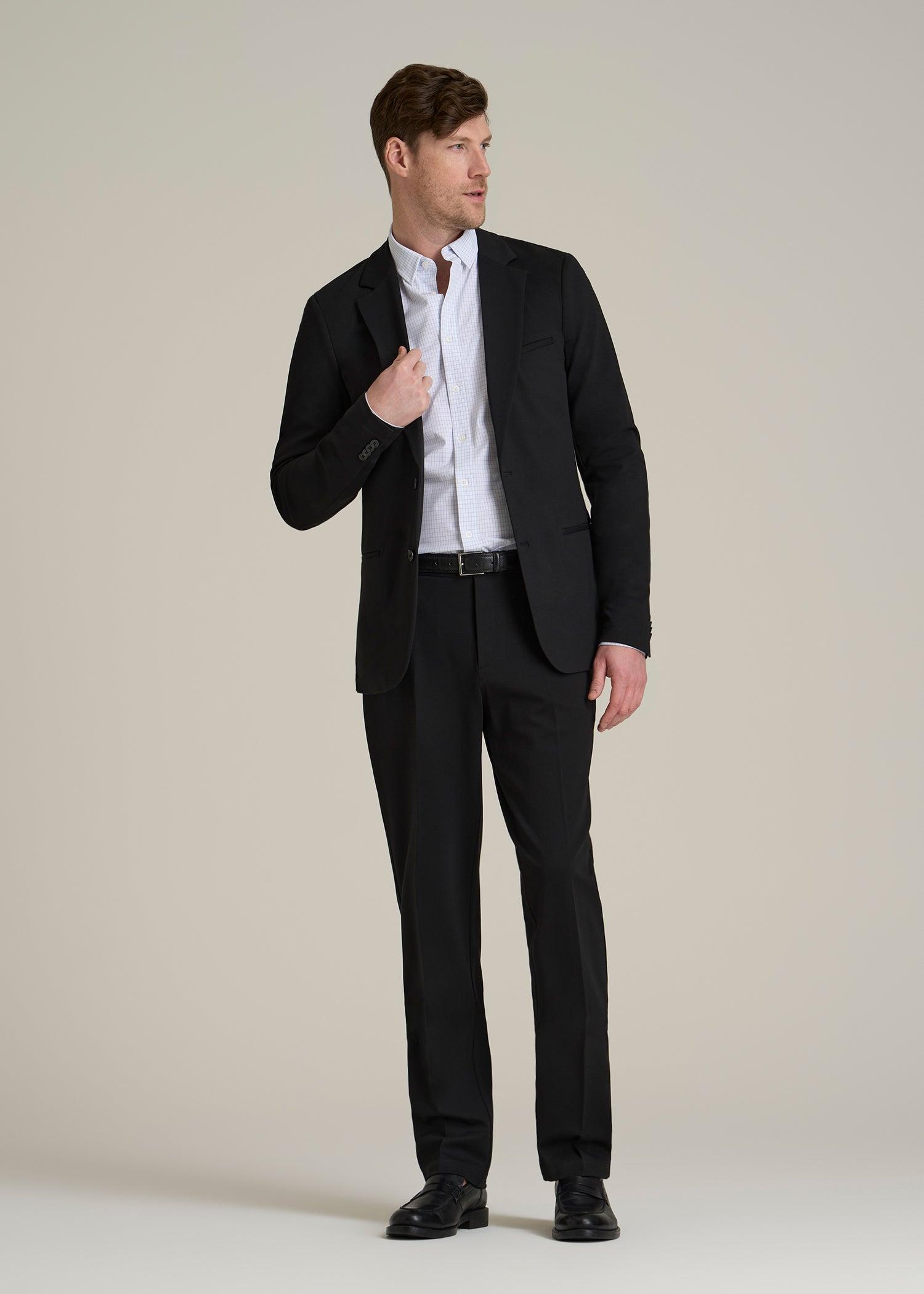 Flex Tech Suit Jacket for Tall Men in Black Product Image