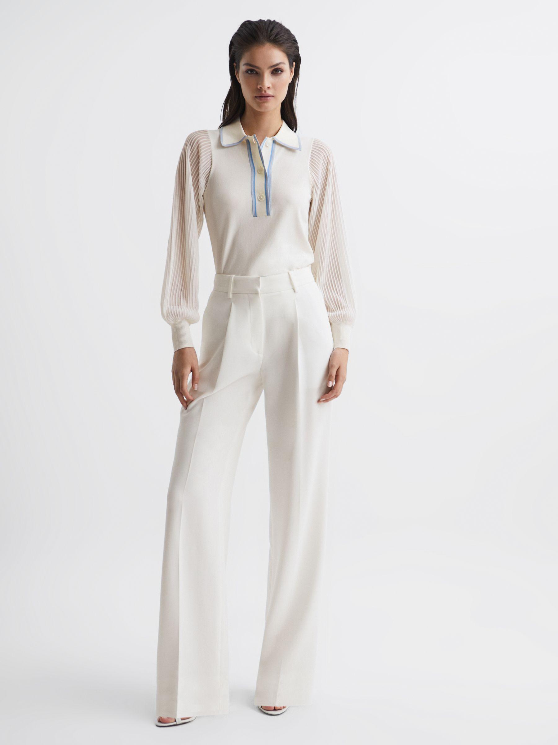 Sheer Sleeve Top in Ivory Product Image