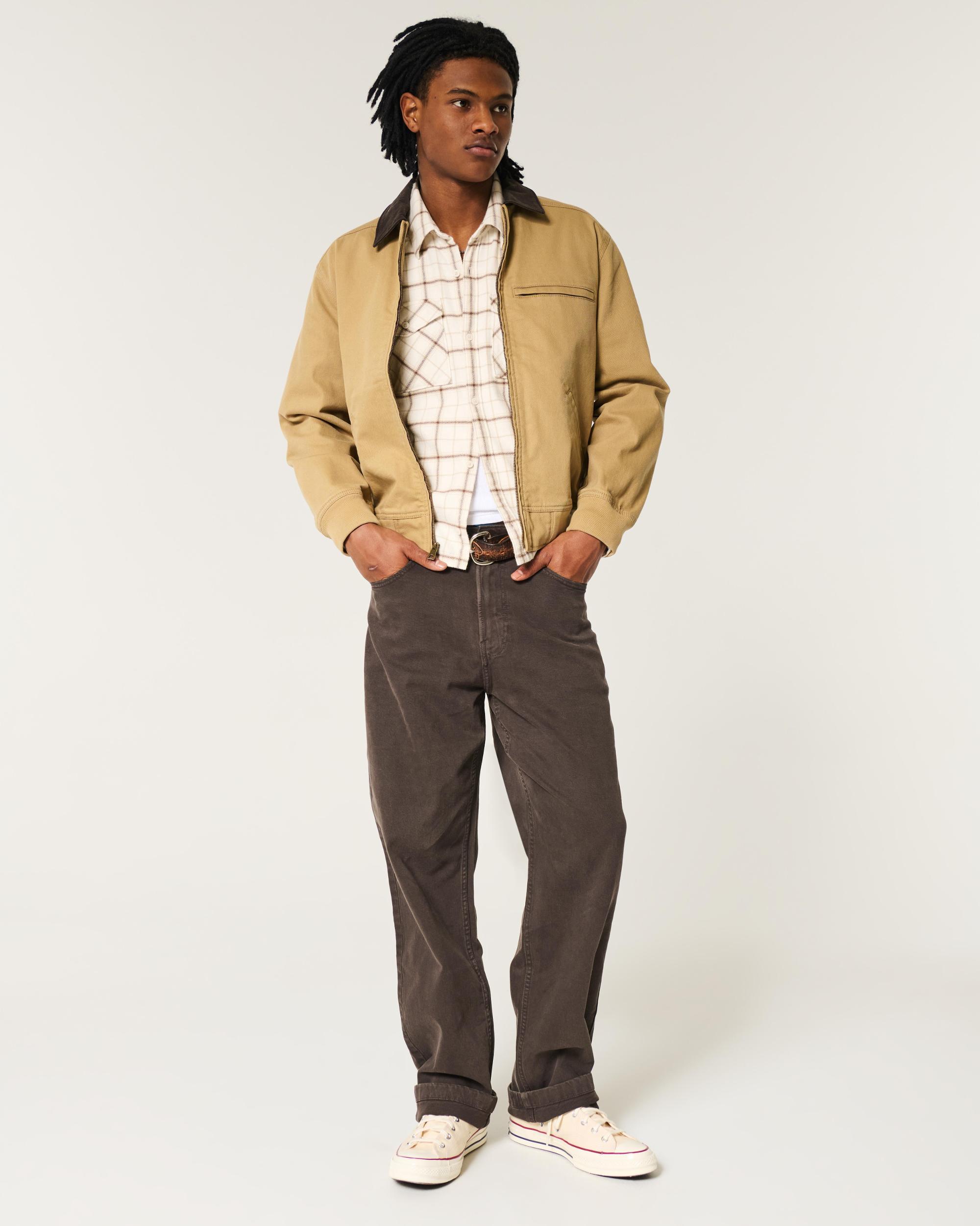 Railroad Stripe Baggy Painter Jeans Product Image