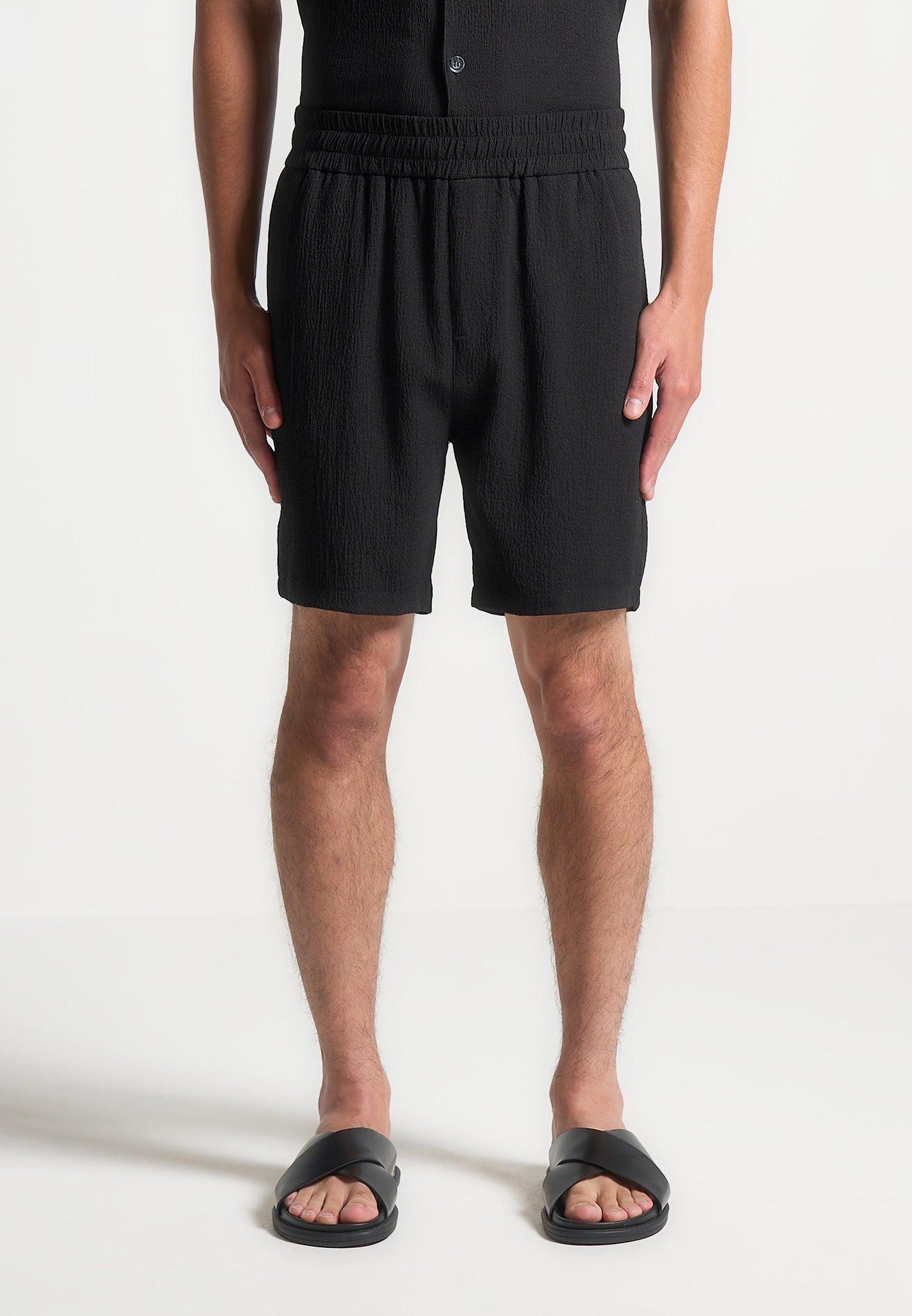 Seersucker Shorts - Black Male Product Image