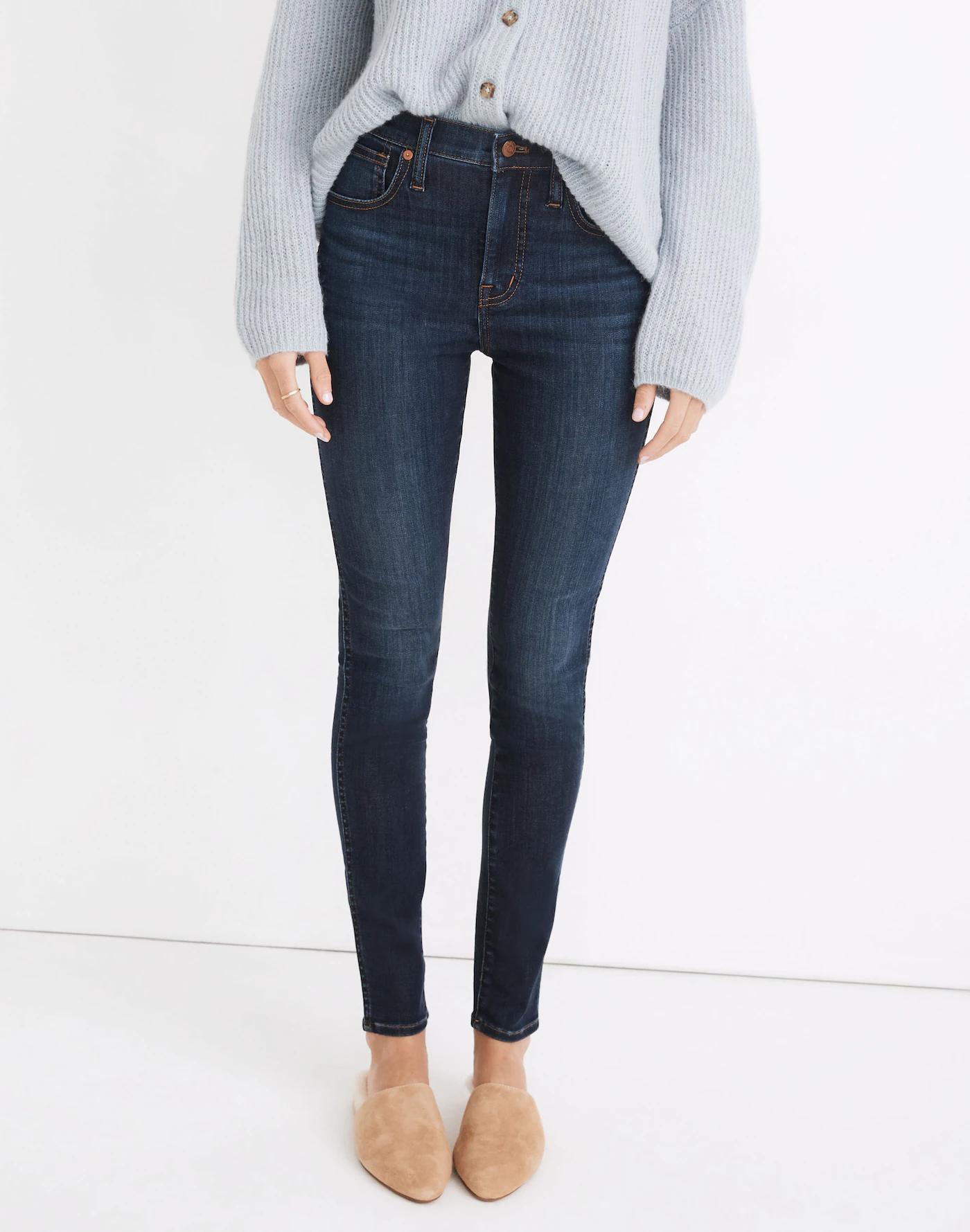 10" High-Rise Skinny Jeans in Woodland Wash: TENCEL™ Denim Edition Product Image