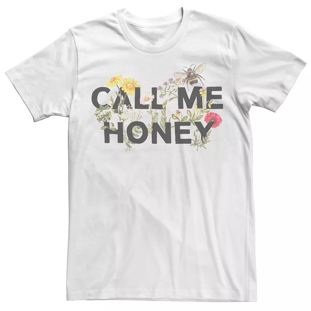 Men's Call Me Honey Floral Bees Tee, Size: XXL, Light Blue Product Image
