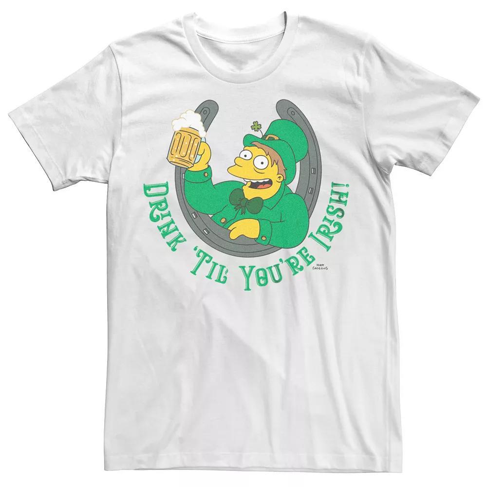 Big & Tall The Simpsons Irish Horseshoe Tee, Men's, Size: 4XB, White Product Image