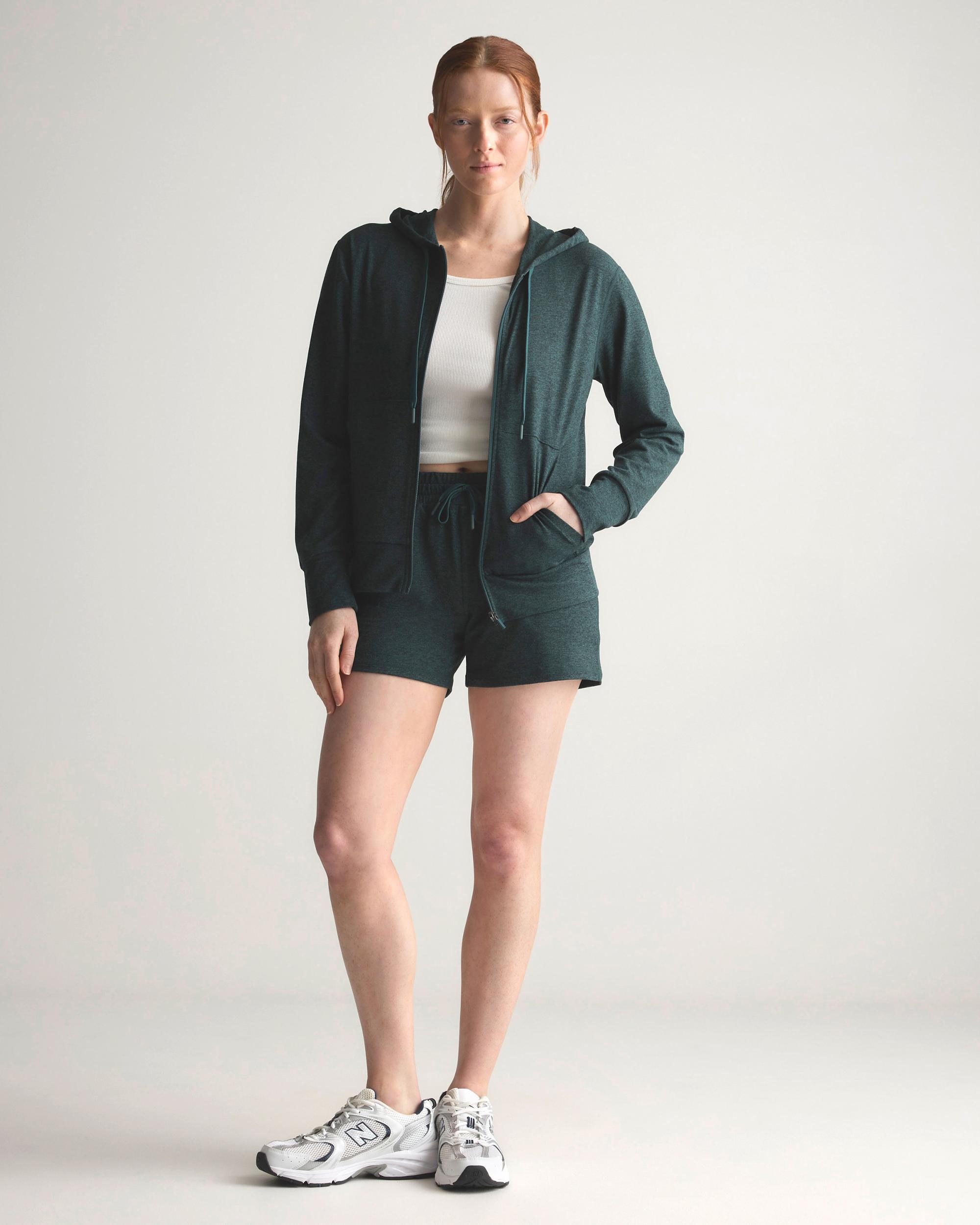 Quince | Women's Super Soft Performance Full Zip Hoodie Flowknit Activewear, Size XS, Recycled Polyester Product Image