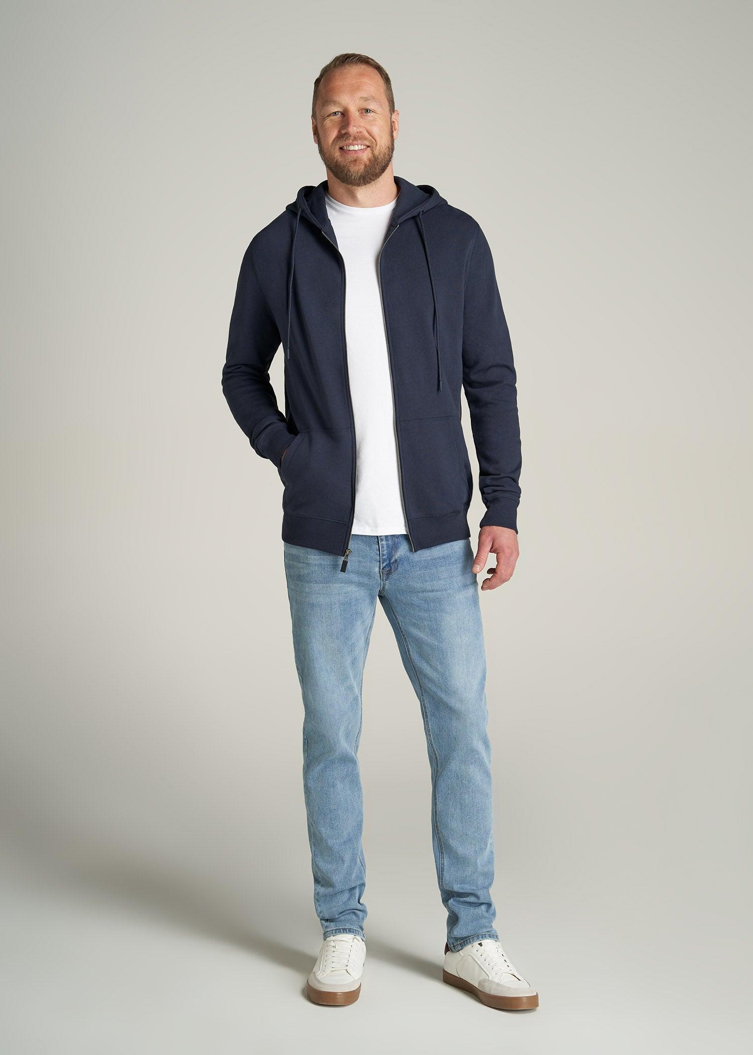 Wearever French Terry Full-Zip Men's Tall Hoodie in Navy Product Image