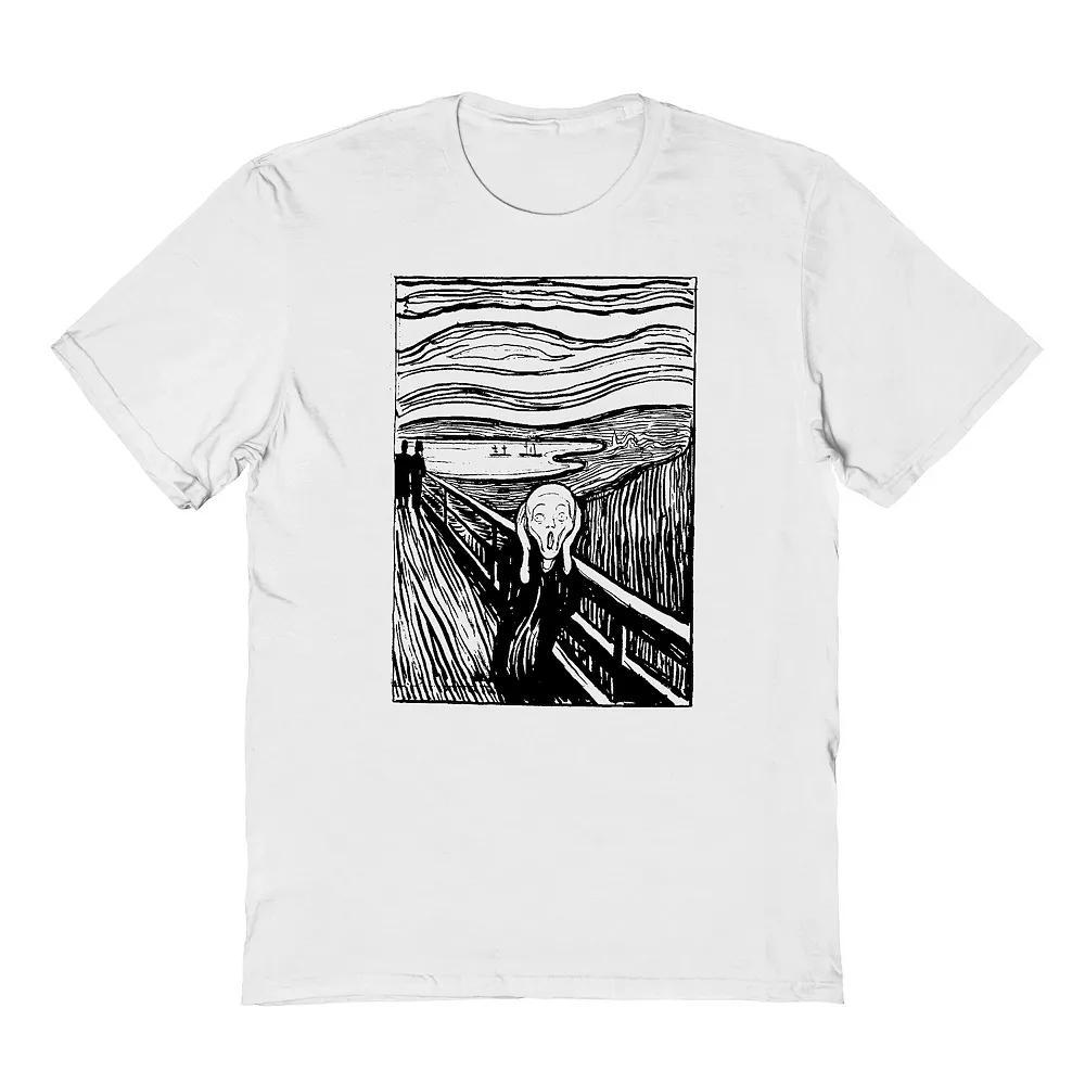 Men's apoh - Munch Lino Graphic Tee, Size: Large, White Product Image
