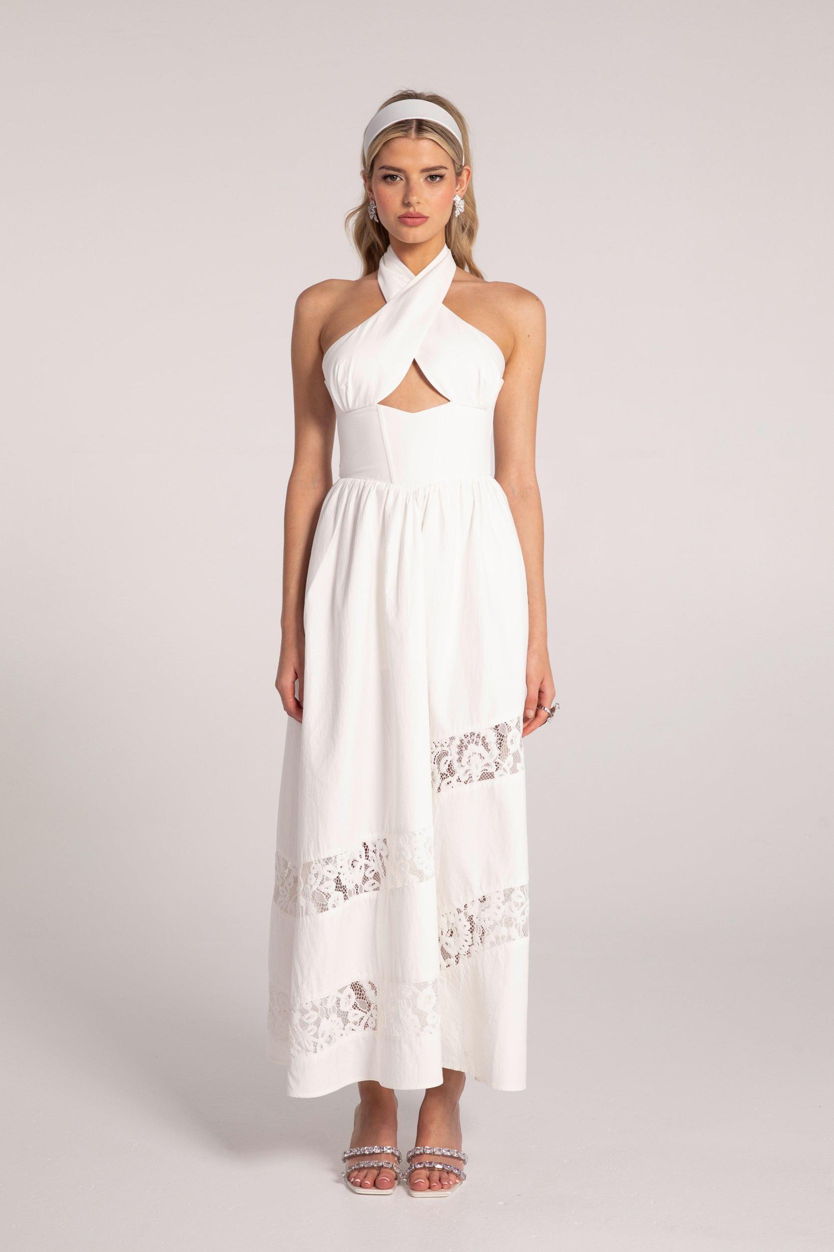 Portia Lace Dress (White) (Final Sale) Product Image