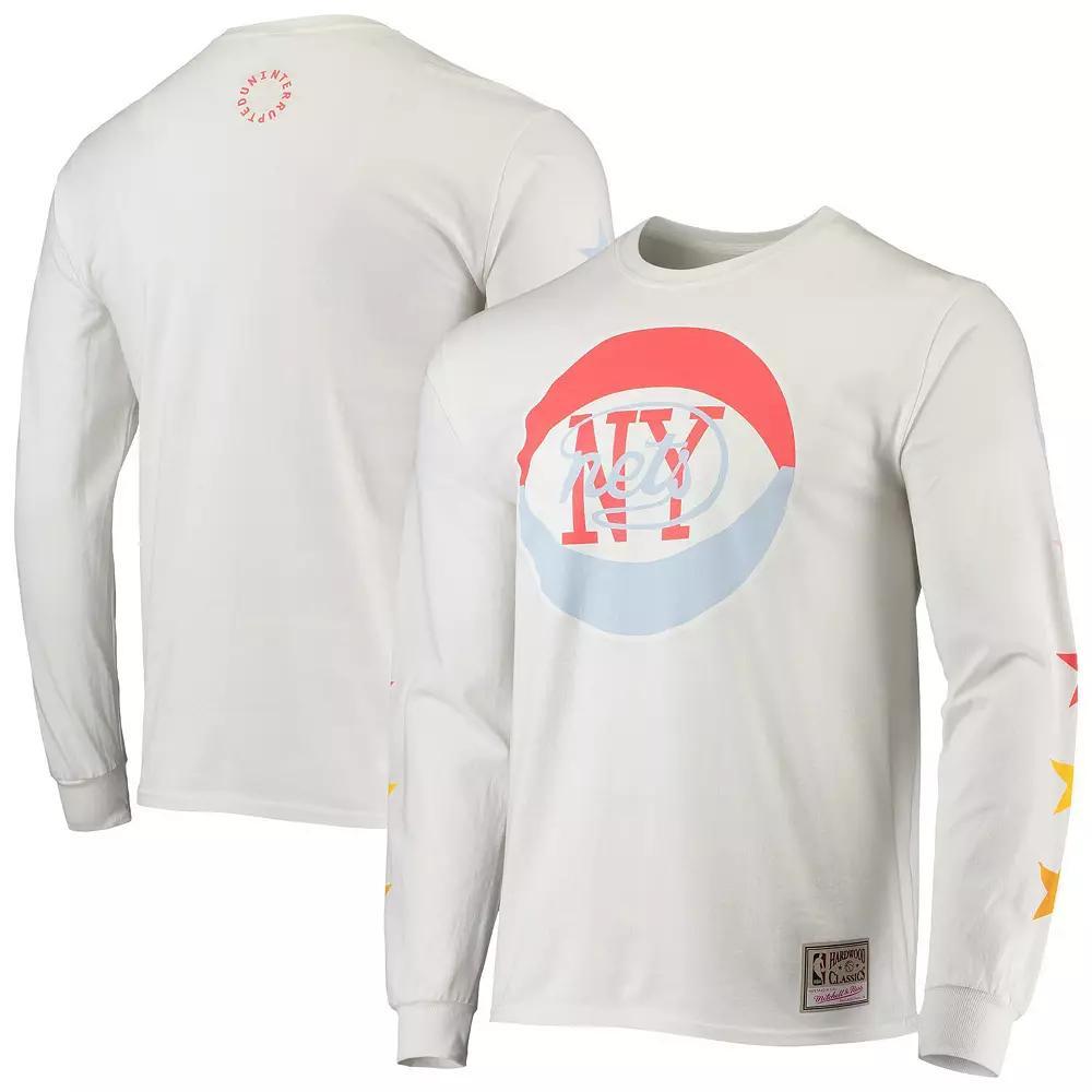 Men's Mitchell & Ness x Uninterrupted White New Jersey Nets Hardwood Classics Long Sleeve T-Shirt, Size: 2XL, Nba White Product Image