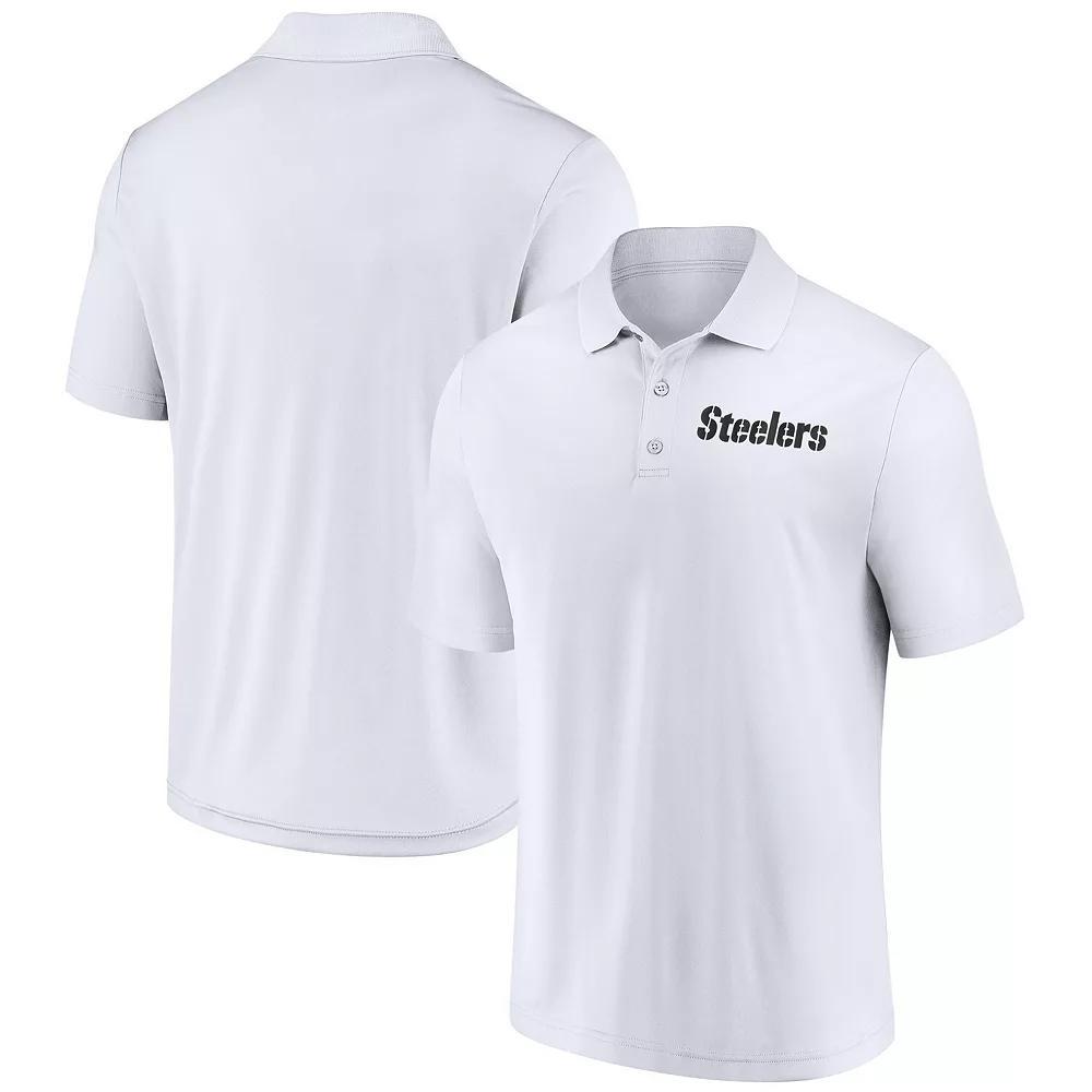 Men's Fanatics  White Pittsburgh Steelers Lockup Polo, Size: Small Product Image