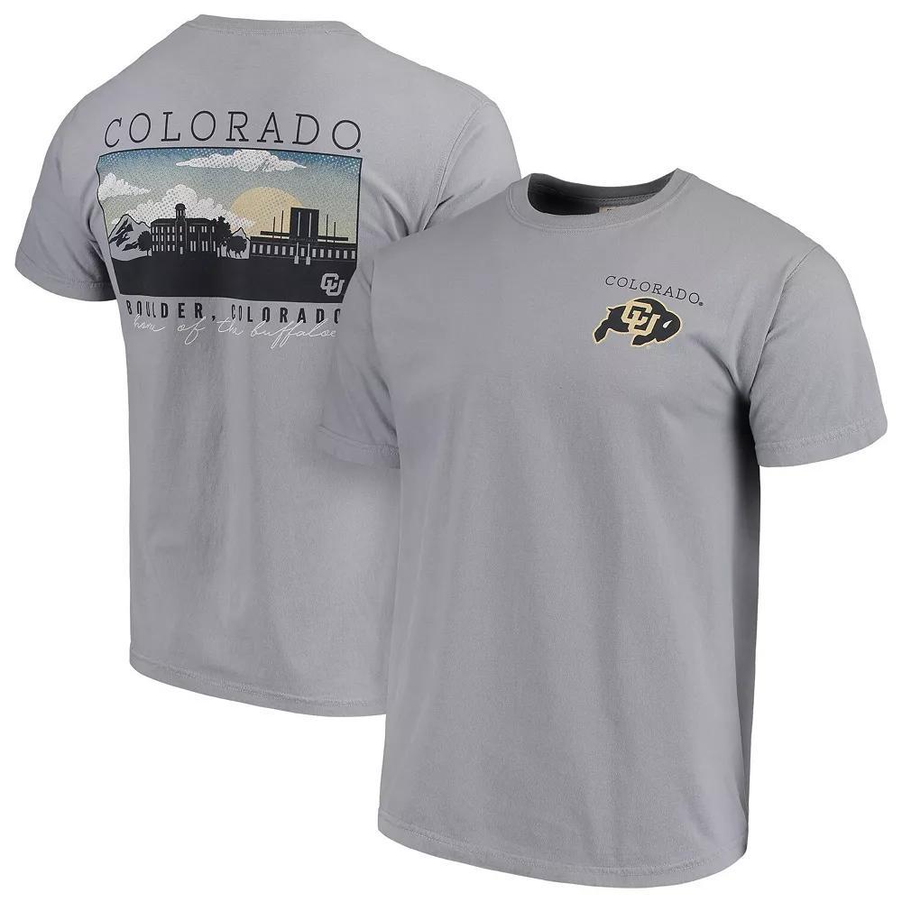 Men's Gray Colorado Buffaloes Comfort Colors Campus Scenery T-Shirt, Size: Medium, Grey Product Image