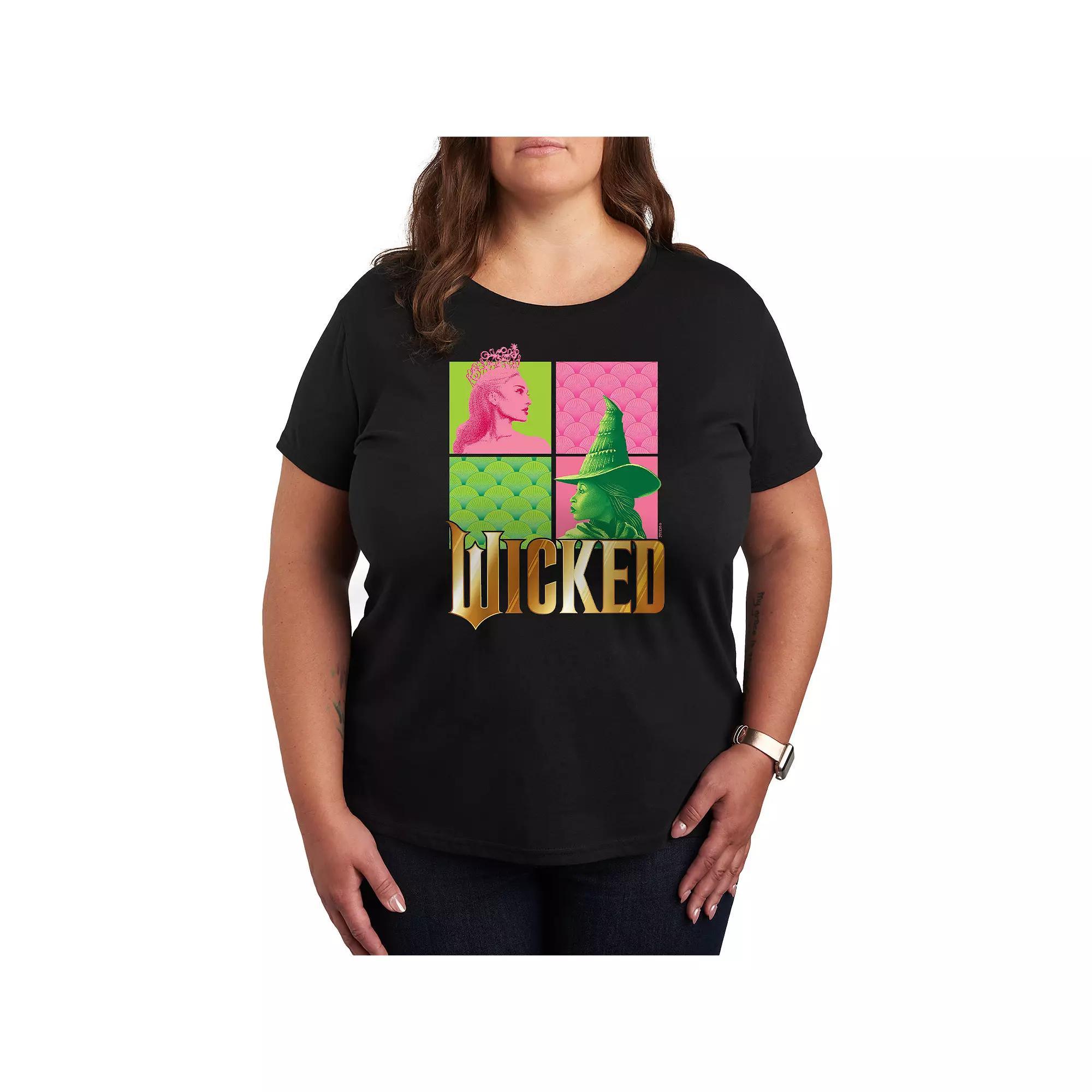 Plus Size Wicked Glinda & Elpha Grid Tee, Womens Product Image