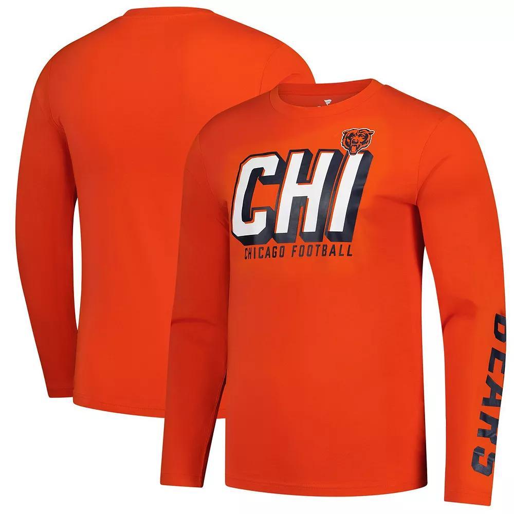 Men's Fanatics  Orange Chicago Bears Long Sleeve T-Shirt, Size: 5XL Product Image