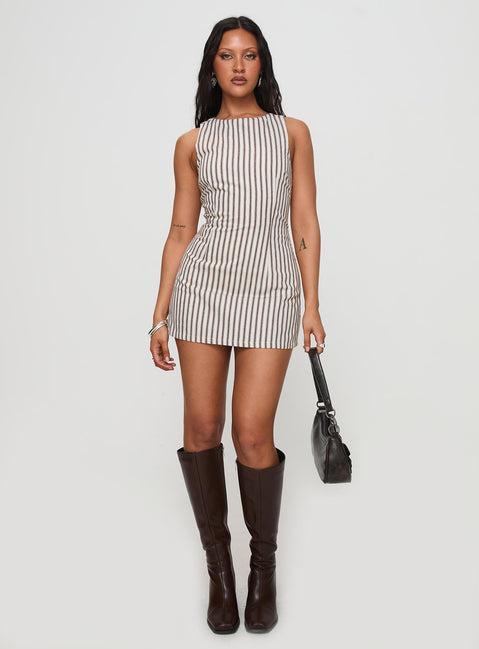 Yumiko Romper Brown Stripe Petite Product Image