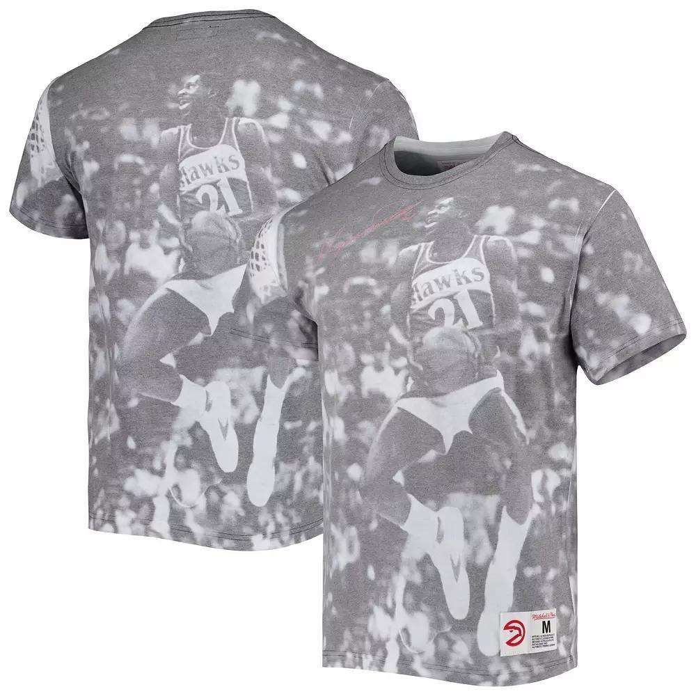 Men's Mitchell & Ness Dominique Wilkins Heather Gray Atlanta Hawks Above The Rim T-Shirt, Size: XL, Grey Product Image