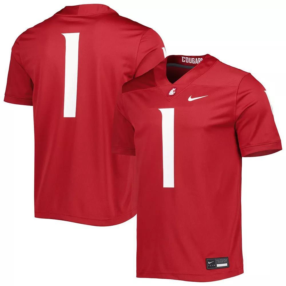 Men's Nike #1 Crimson Washington State Cougars Untouchable Football Jersey, Size: Medium, Wsc Red Product Image