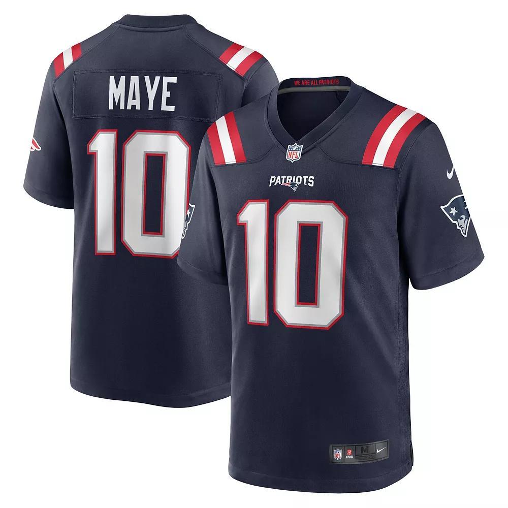 Mens Nike Drake Maye New England Patriots Player Game Jersey Blue Product Image
