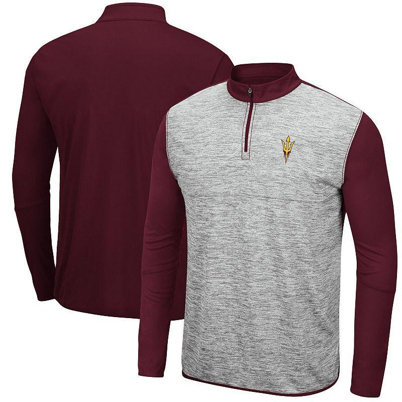 Men's Colosseum Heathered Gray/Blue UCLA Bruins Prospect Quarter-Zip Jacket, Size: Large, Grey Product Image