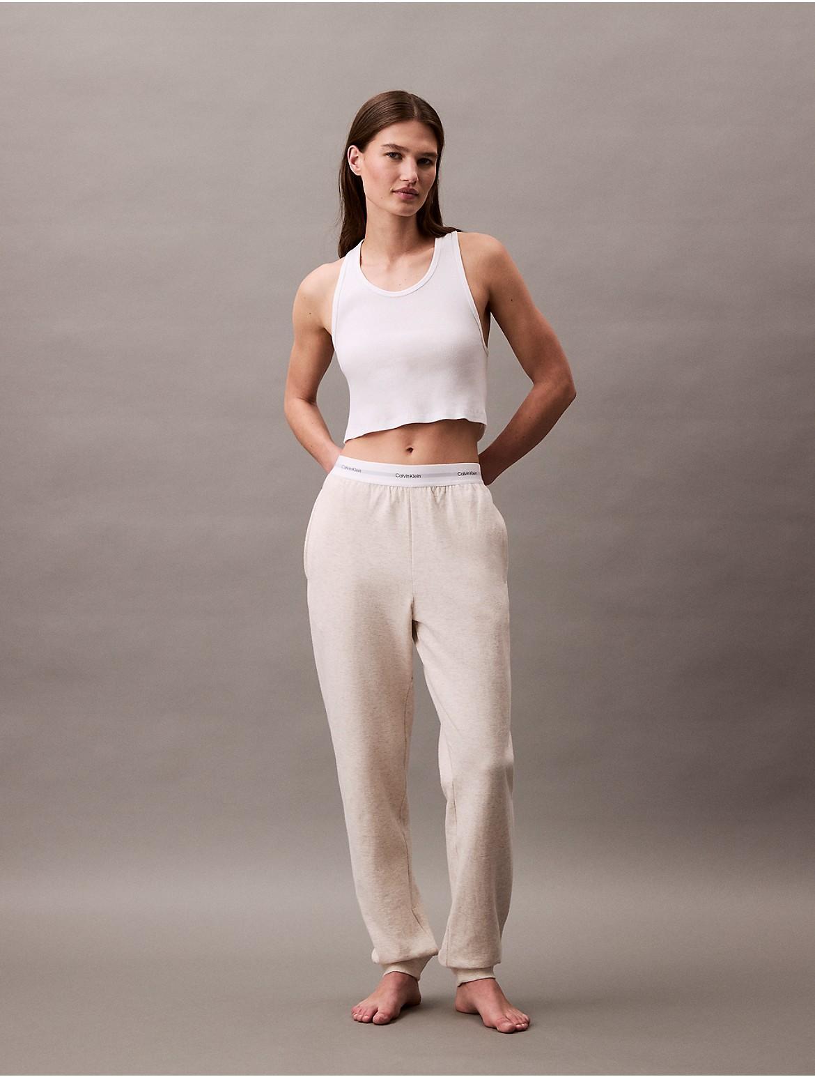 Calvin Klein Women's Terry Lounge Joggers - Neutral - L Product Image