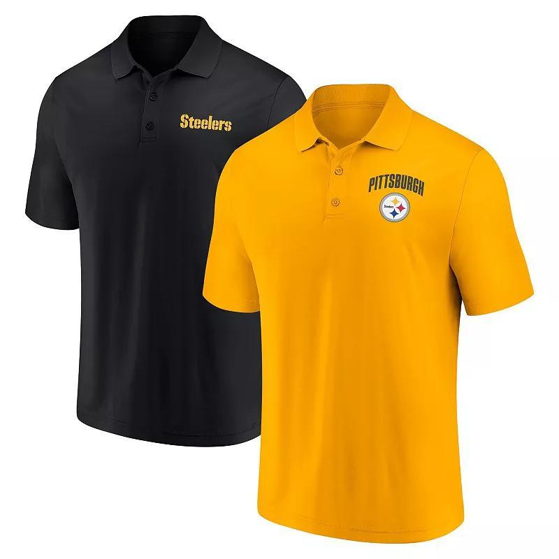 Men's Fanatics Pittsburgh Steelers Lockup Two-Pack Polo Set, Size: Small, Black Product Image