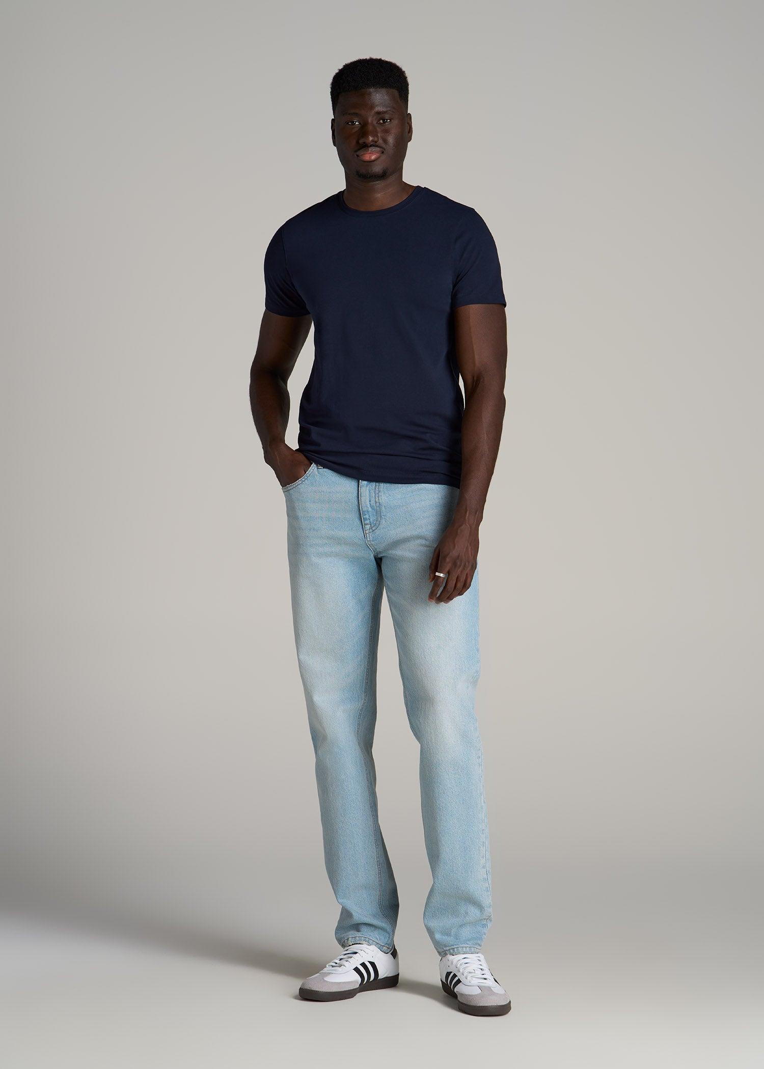 The Essential MODERN-FIT Crewneck Tee for Tall Men in True Navy Product Image