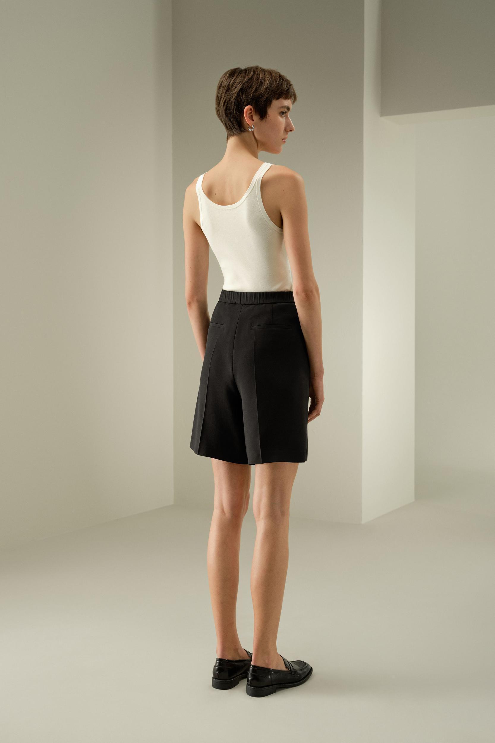Silk-Wool Blend Polished Shorts Product Image