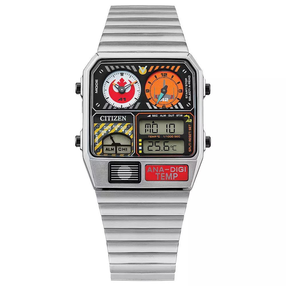 Citizen Eco-Drive Mens Star Wars Rebel Pilot Stainless Steel Watch Silver Tone Product Image