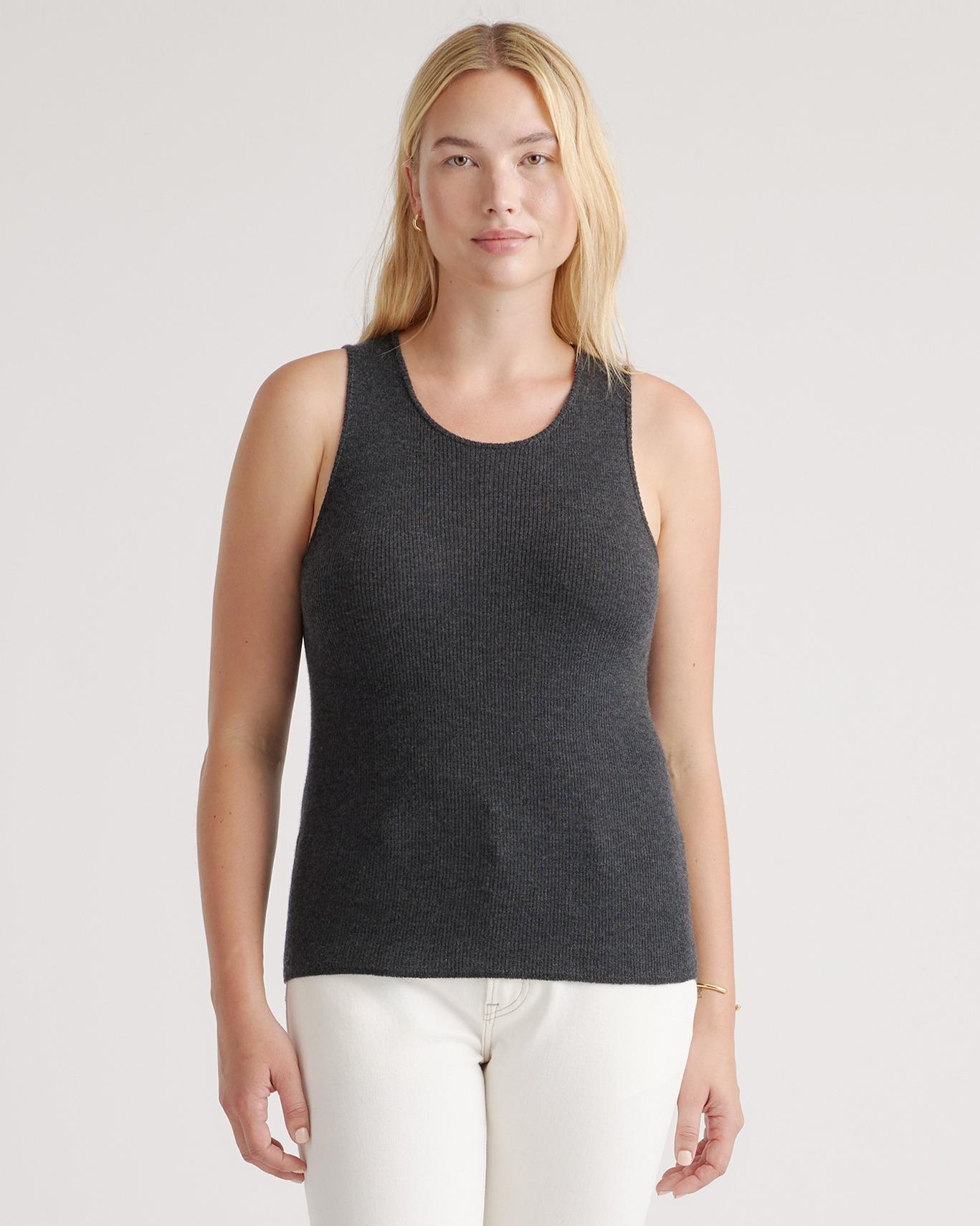Quince | Women's Featherweight Cashmere Ribbed Tank Top Size XS Product Image