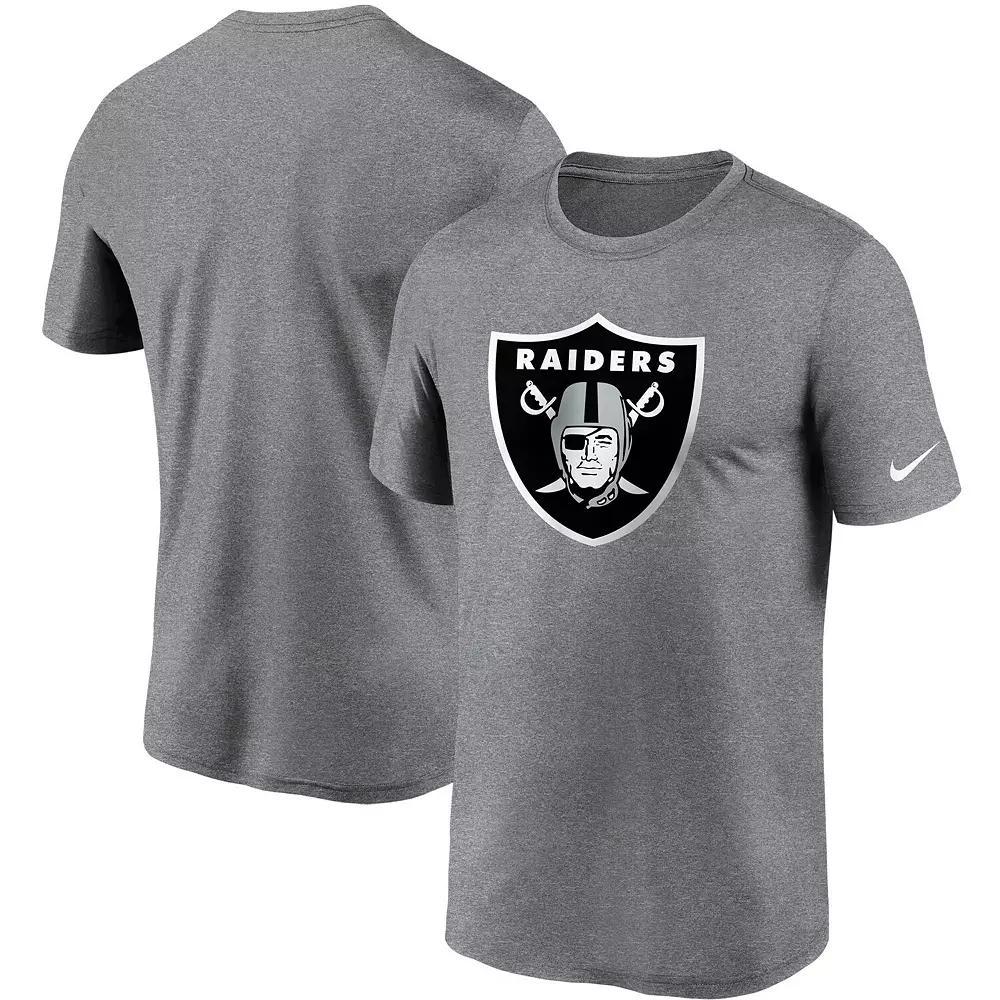 Men's Nike Heathered Charcoal Las Vegas Raiders Logo Essential Legend Performance T-Shirt, Size: Medium, Lvr Charco Product Image