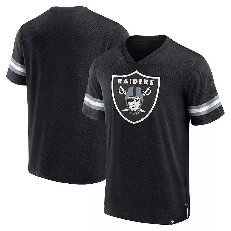Men's Fanatics Branded  Black Las Vegas Raiders Jersey Tackle V-Neck T-Shirt, Size: Medium, Lvr Black Product Image