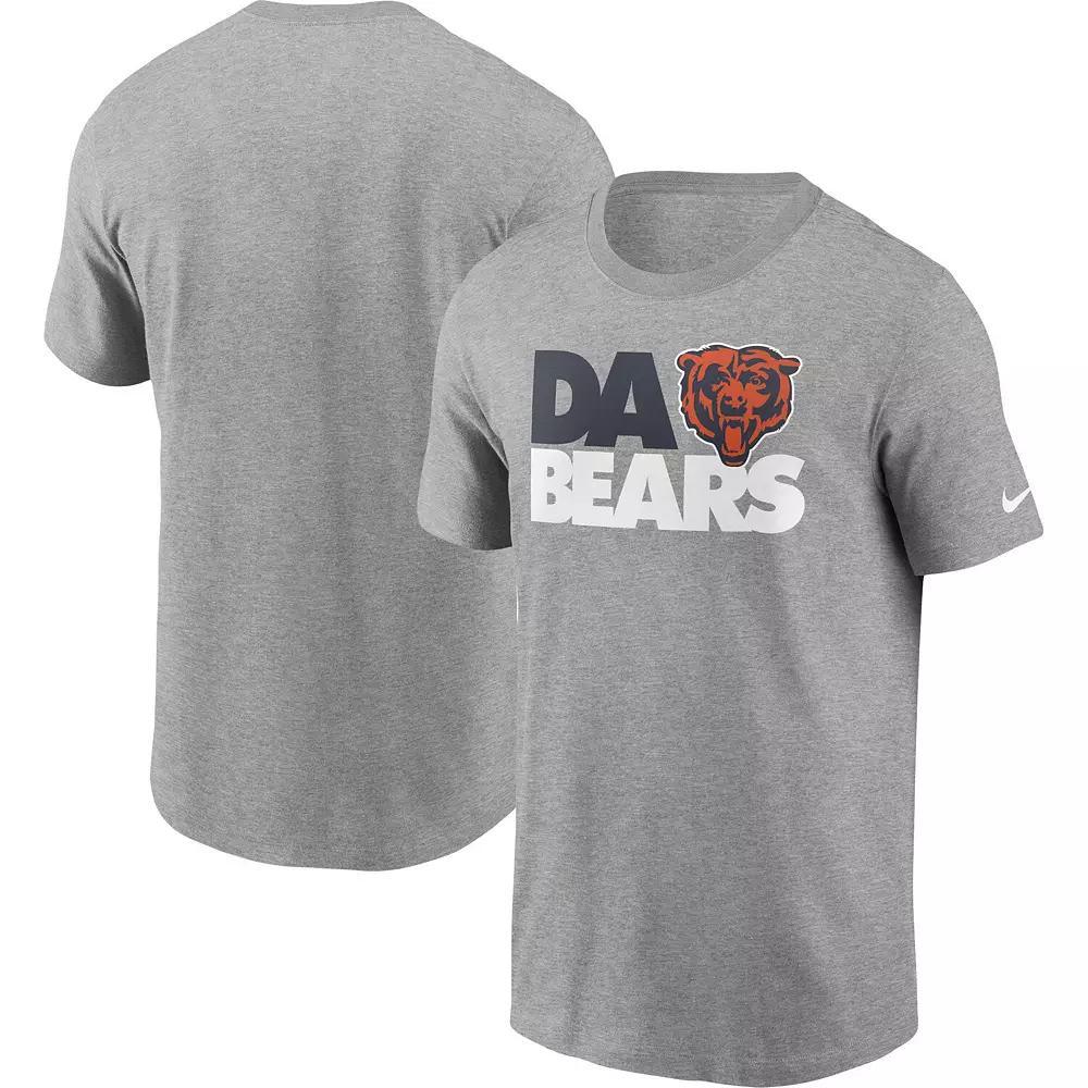 Men's Nike Heathered Gray Chicago Bears Hometown Collection Da Bears T-Shirt, Size: Medium, Grey Product Image