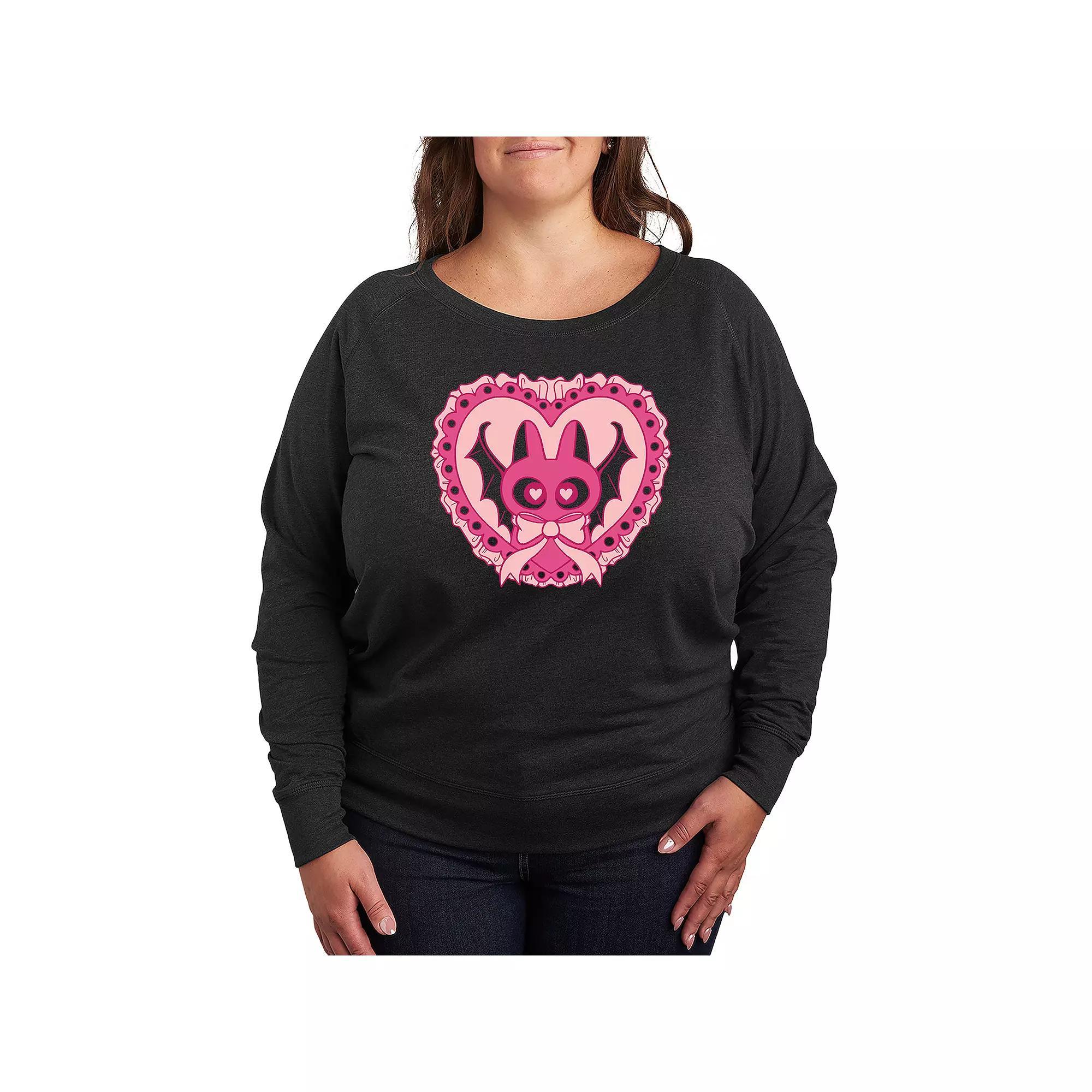 Plus Size Brrrr Pug Scarf French Terry Long Sleeve Tee, Women's, Size: 2XL, Brown Product Image