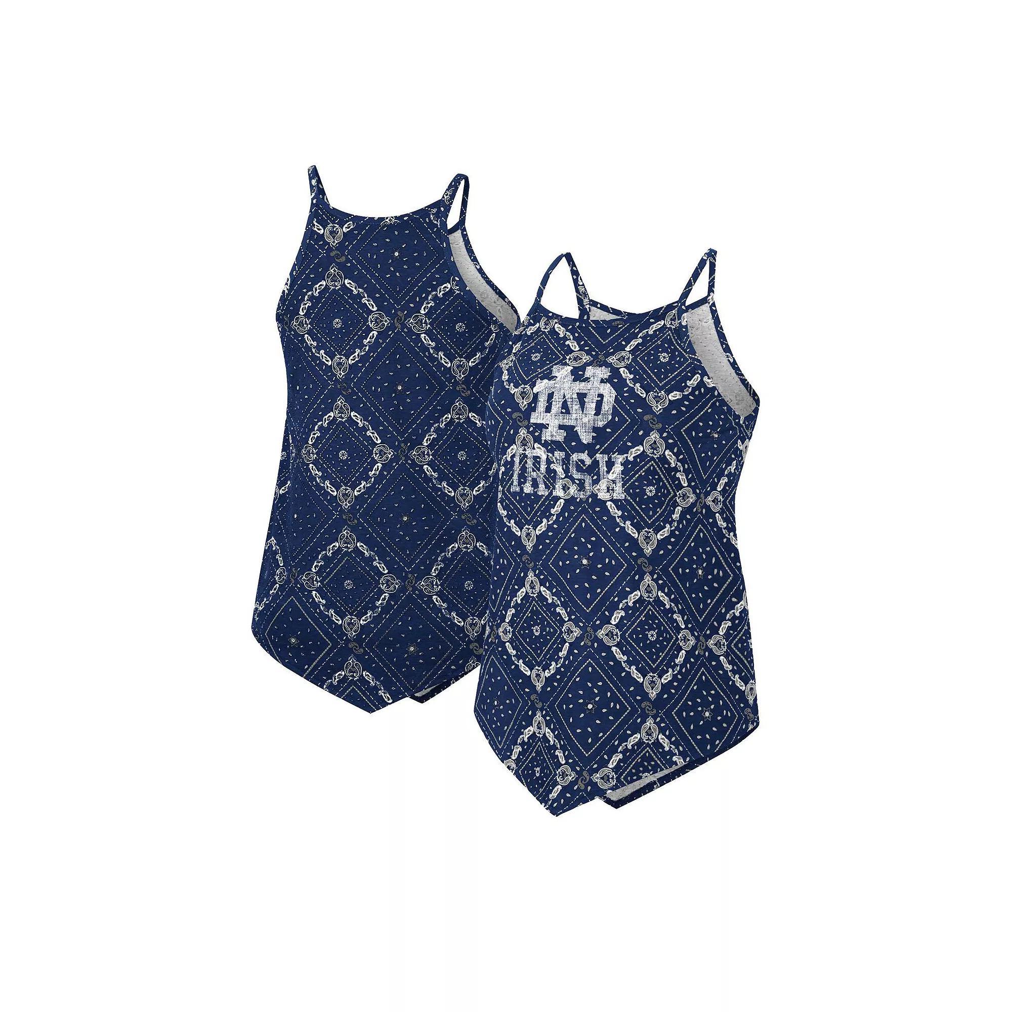 Women's Colosseum x Wrangler Navy Notre Dame Fighting Irish Bandana Tank Top, Size: Medium, Blue Product Image