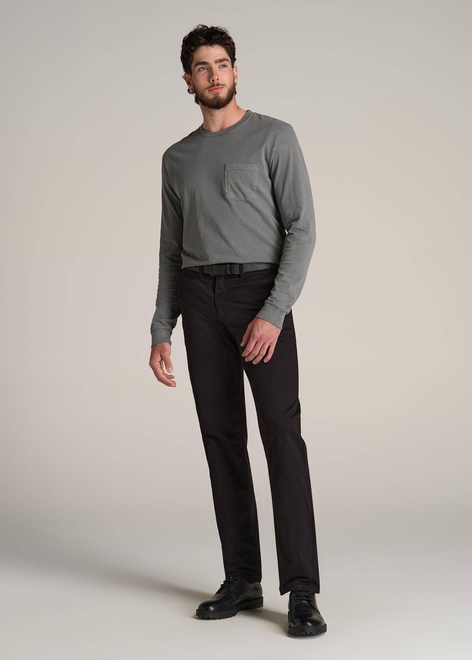 J1 STRAIGHT Leg Chinos for Tall Men in Chocolate Product Image