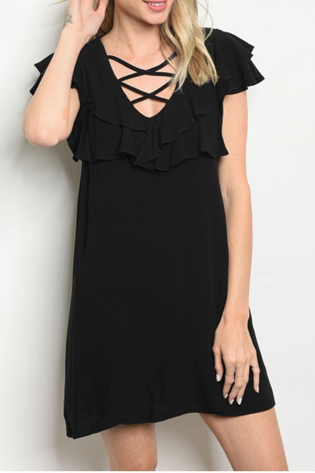 Black Ruffle Dress Product Image